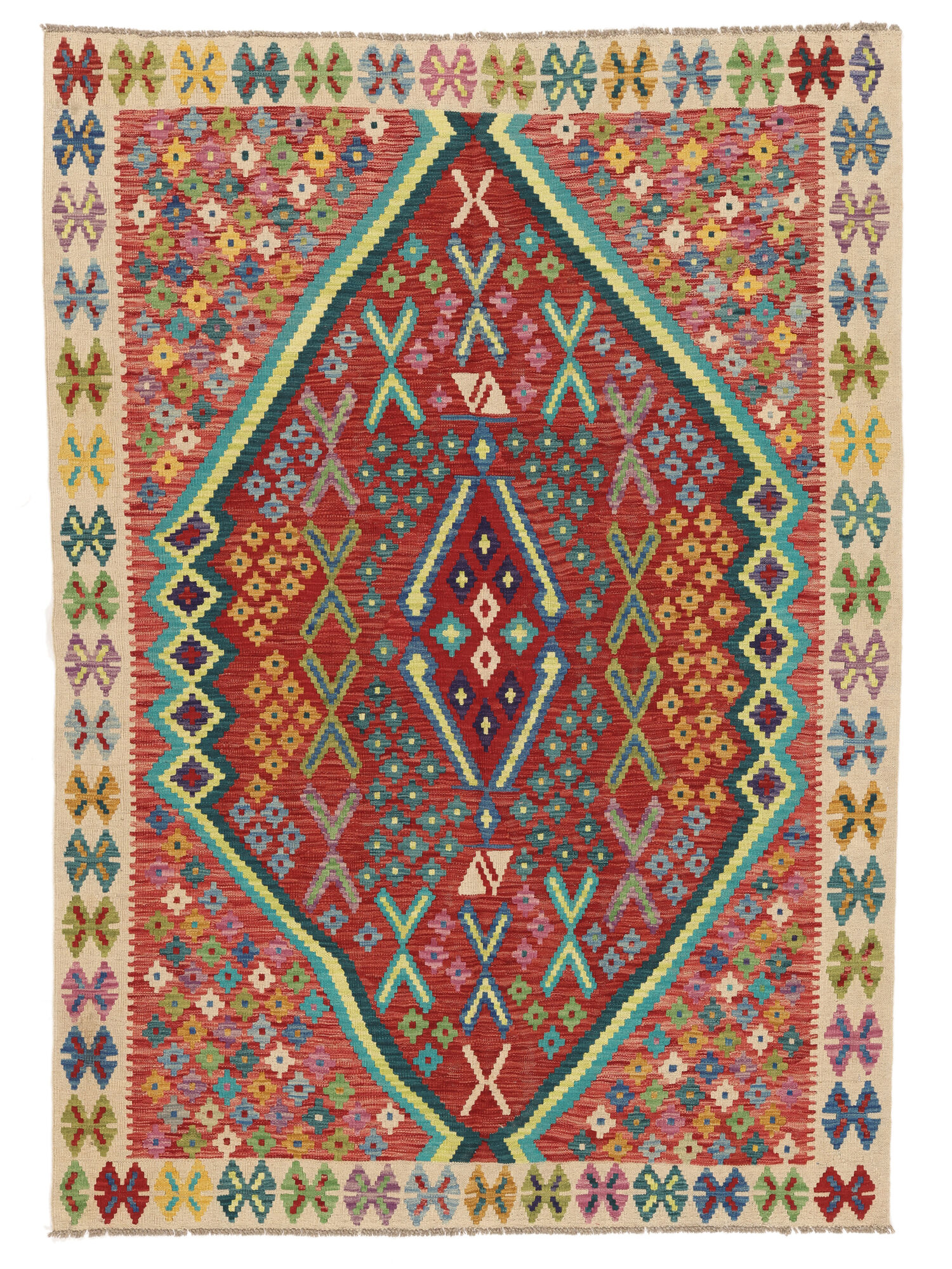 
    Kilim Afghan Old style - Dark red - 175 x 243 cm
  