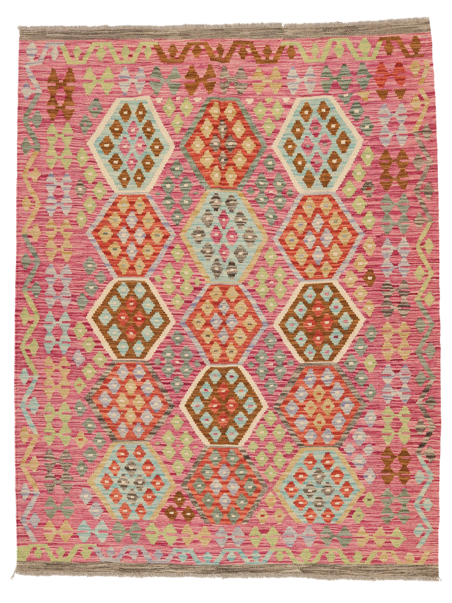 
    Kilim Afghan Old style - Red - 161 x 203 cm
  