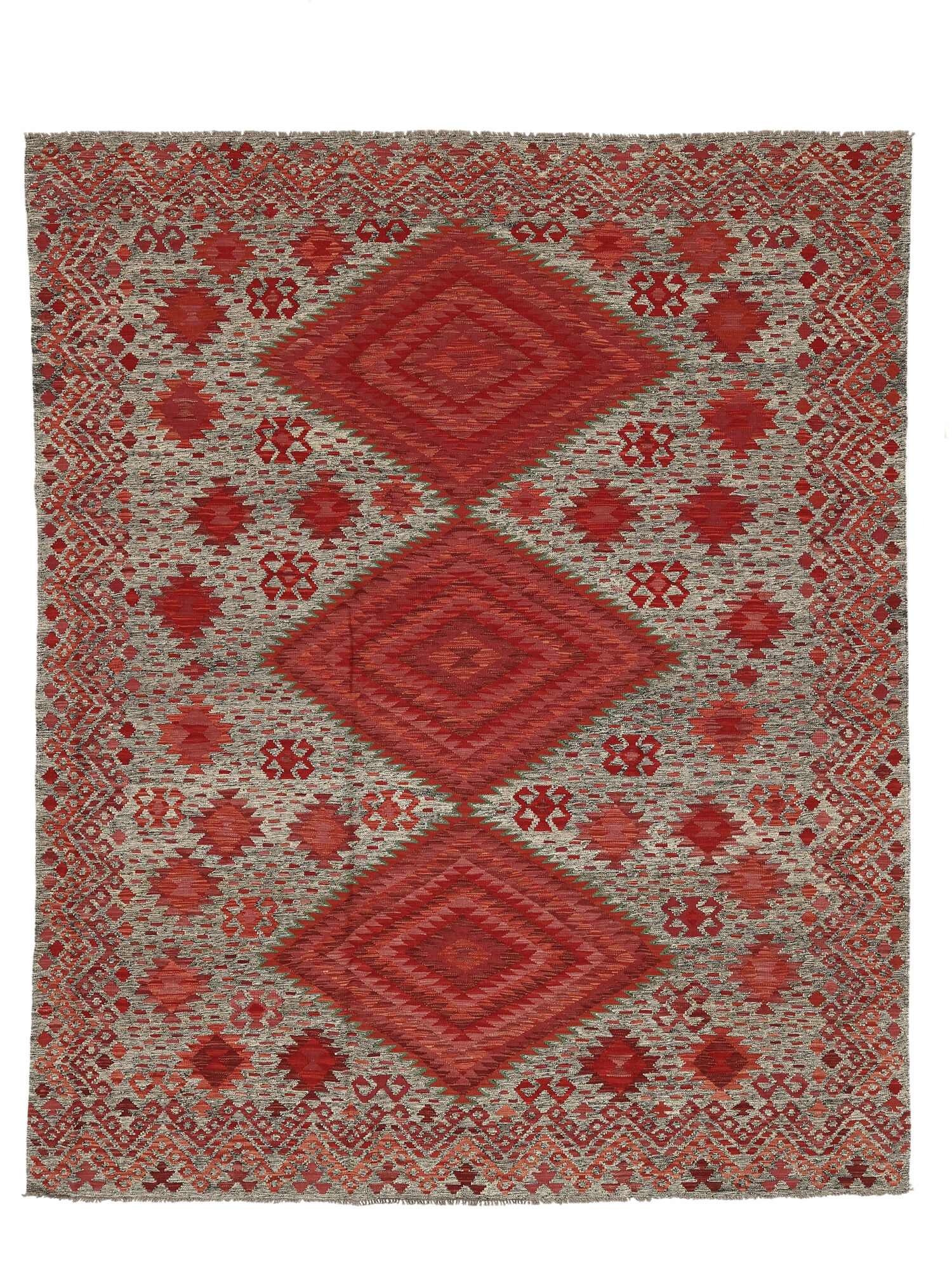 
    Kilim Afghan Old style - Dark red - 254 x 305 cm
  