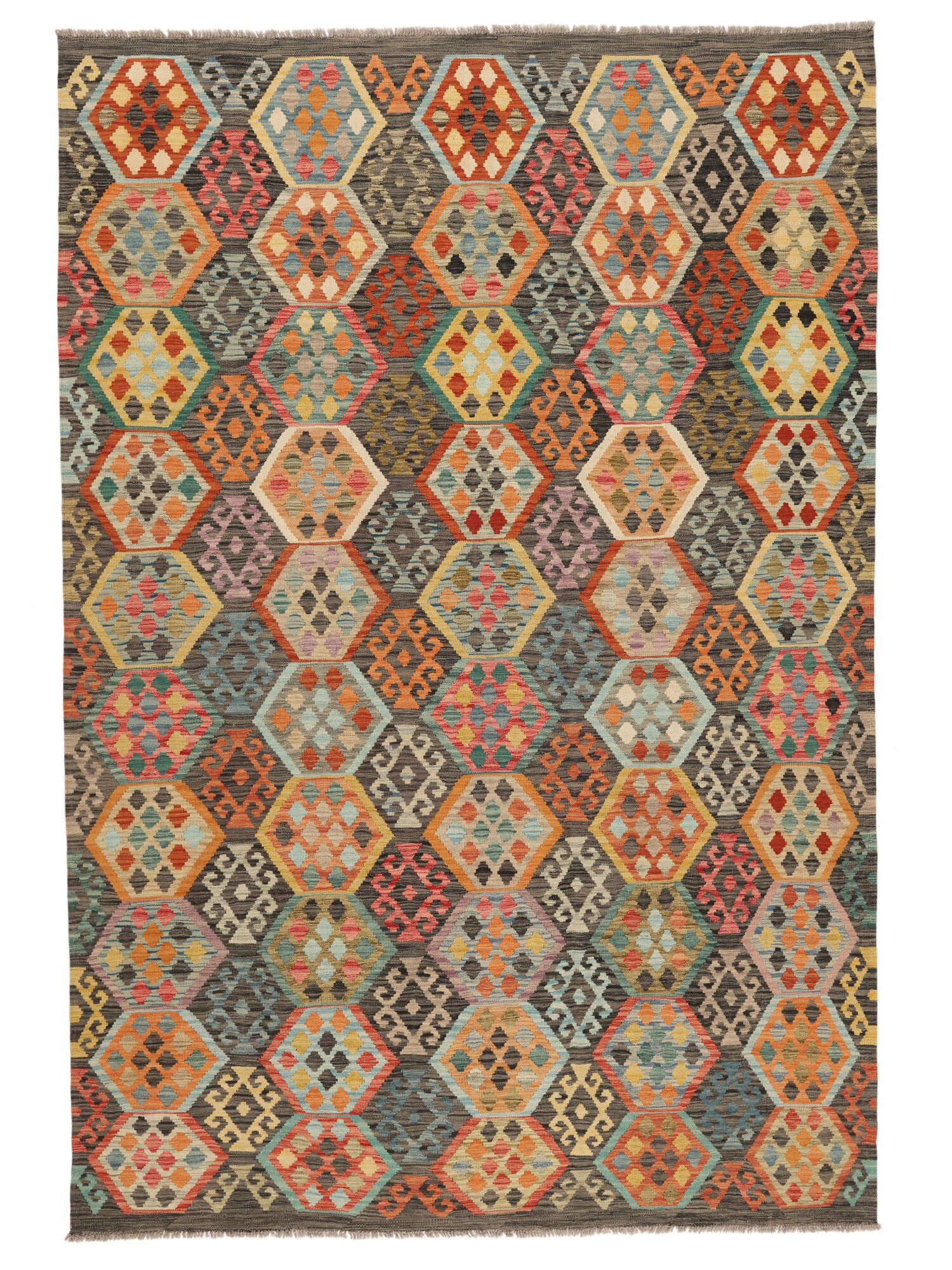 
    Kilim Afghan Old style - Brown - 201 x 298 cm
  