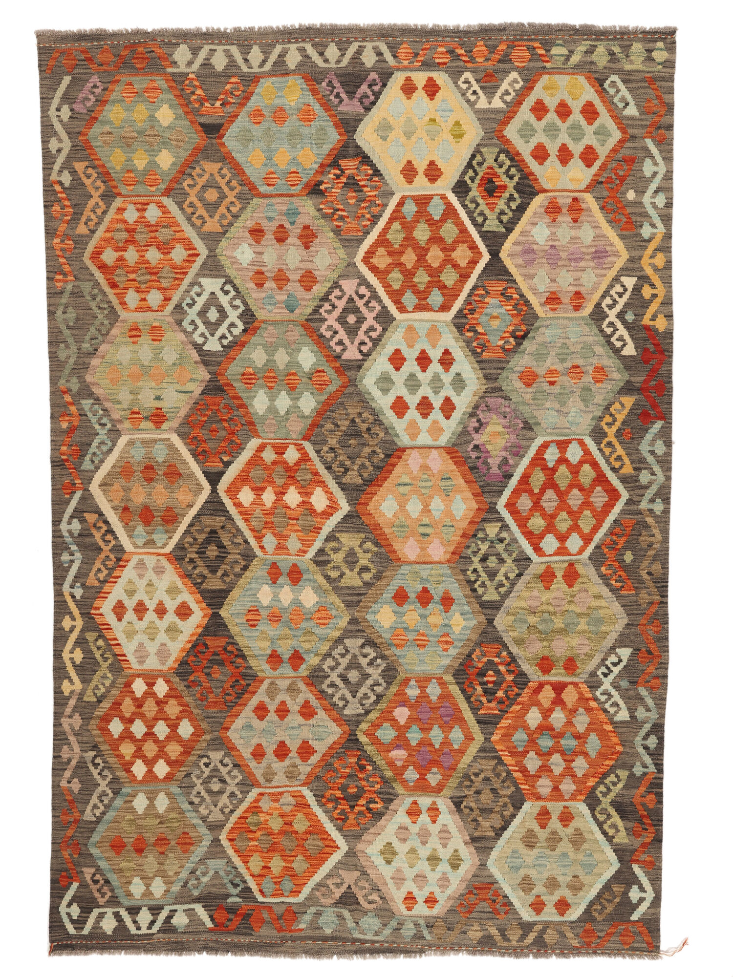Kelim Afghan Old Stil Teppich 195×293
