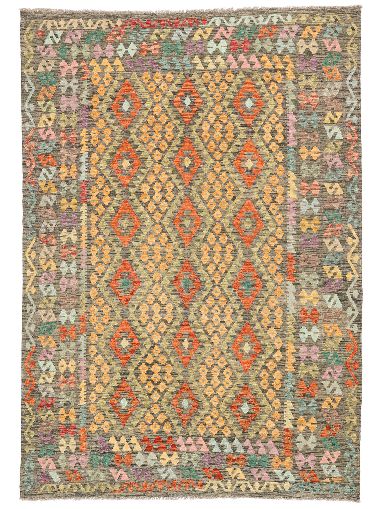 Kelim Afghan Old Stil Teppich 207×298
