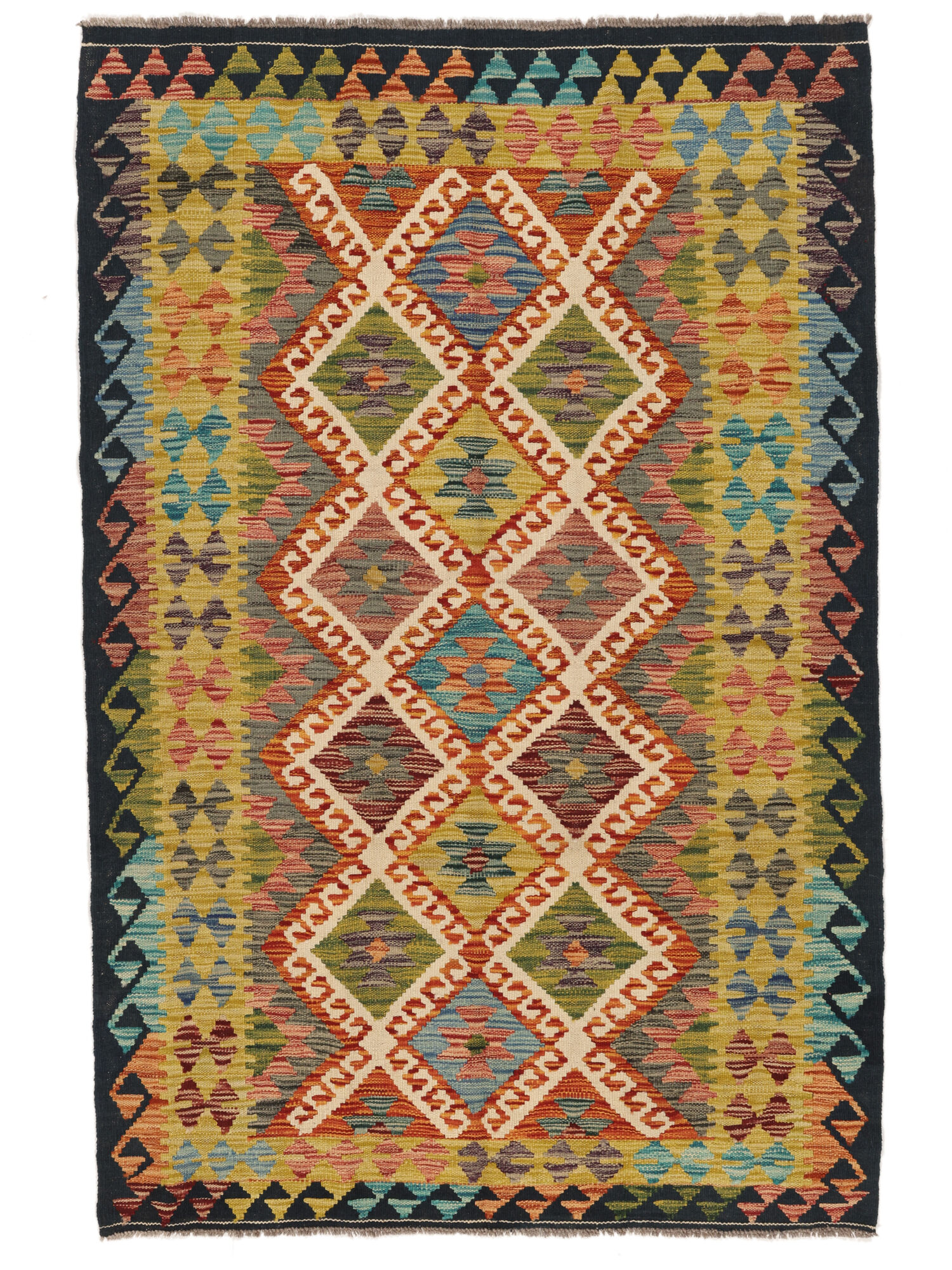 Kelim Afghan Old Stil Teppich 121×184