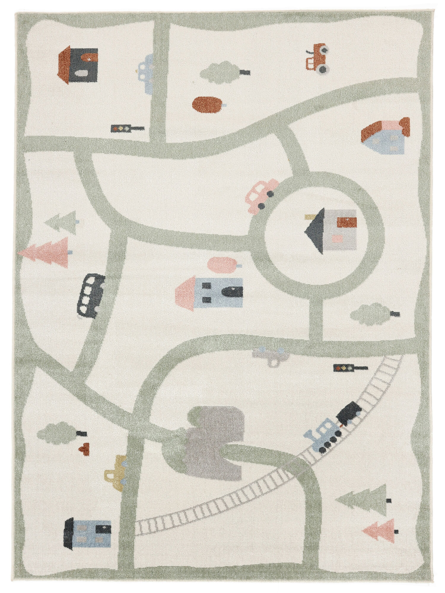 Road map Matta - Vit / Flerfärgad 160x230