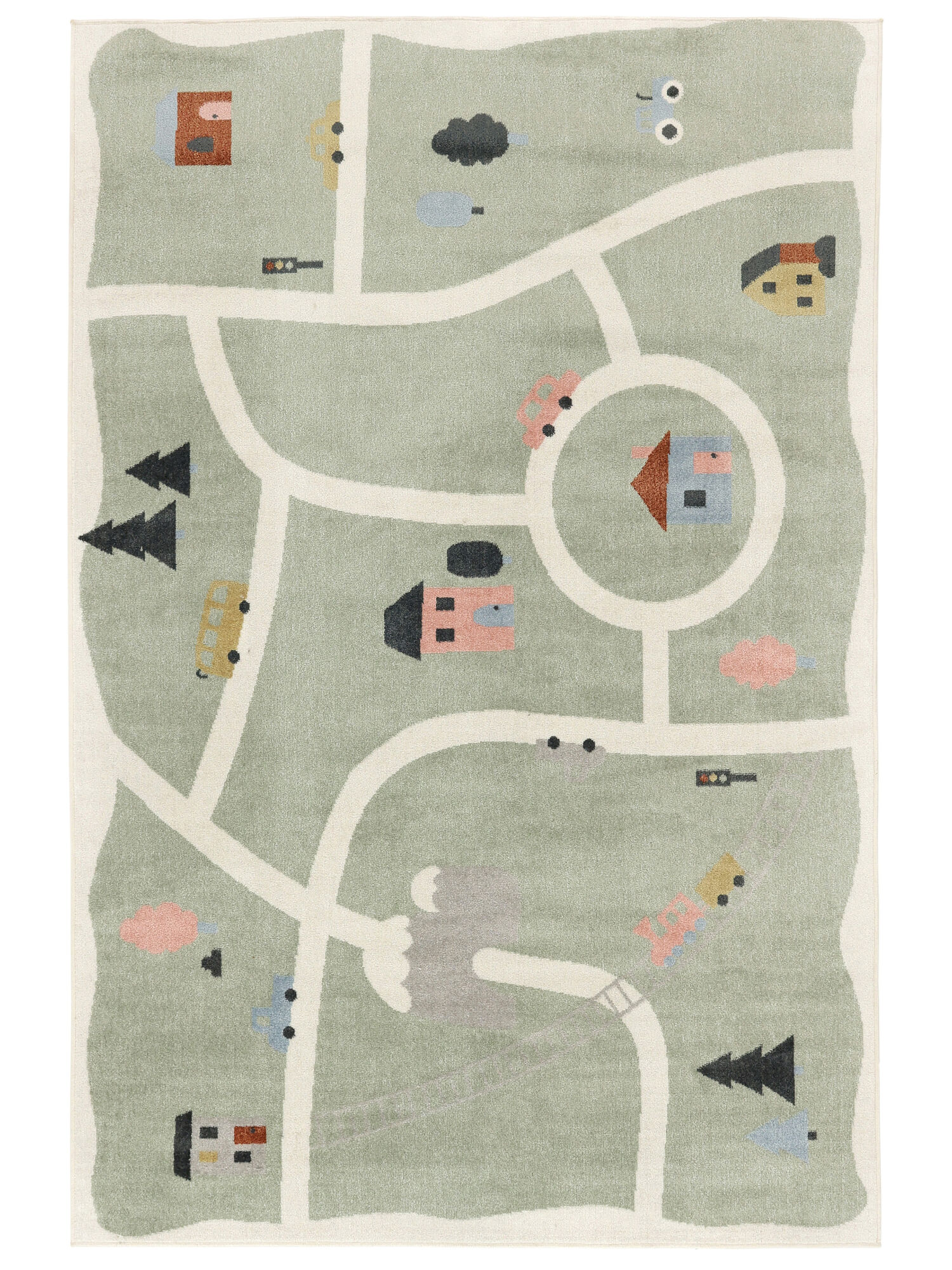 Road map Matta - Gr&ouml;n / Flerf&auml;rgad 140x200