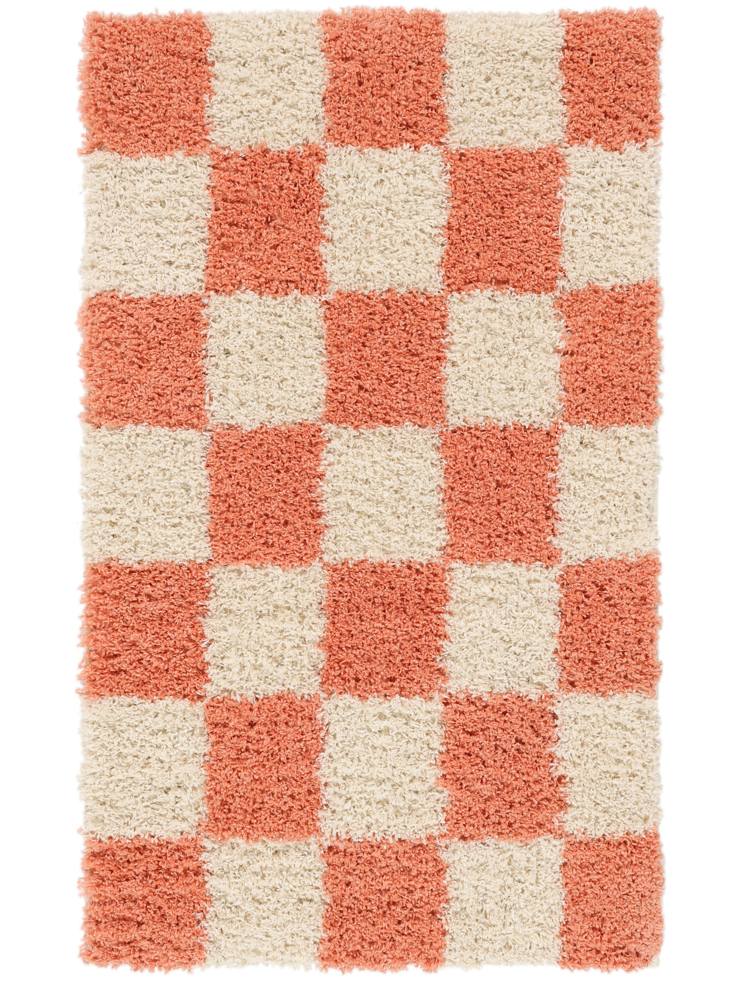 Chessie Matta - Korallröd / Off white 100x160