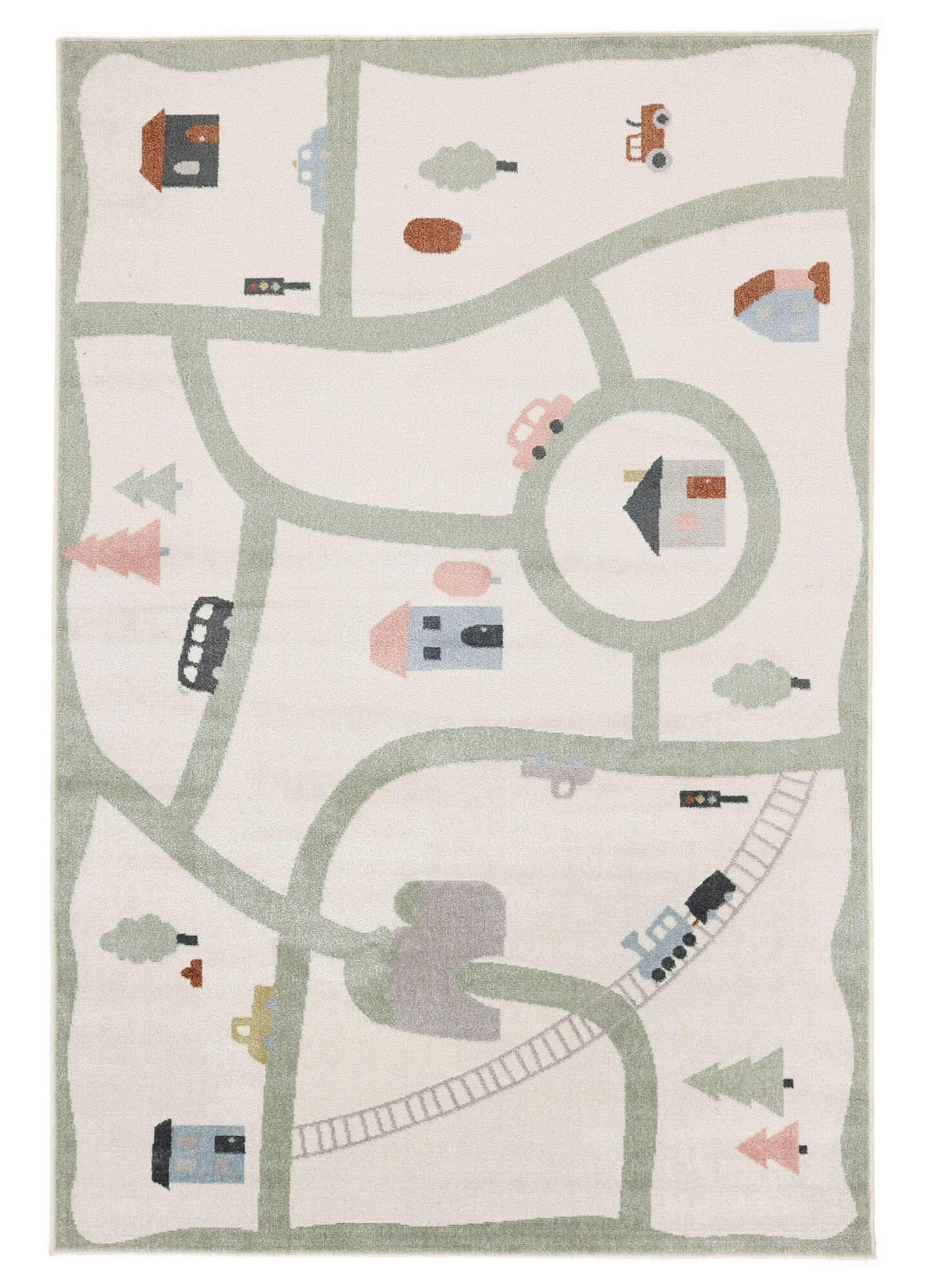 Road map Matta - Vit / Flerf&auml;rgad 100x160