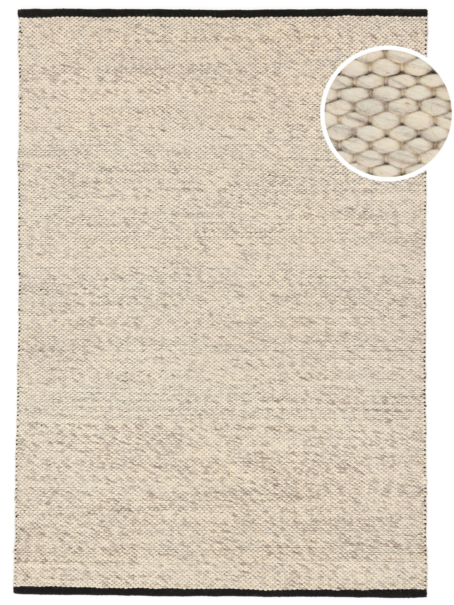 Umea Matta - Ljusbeige / Svart 140x200
