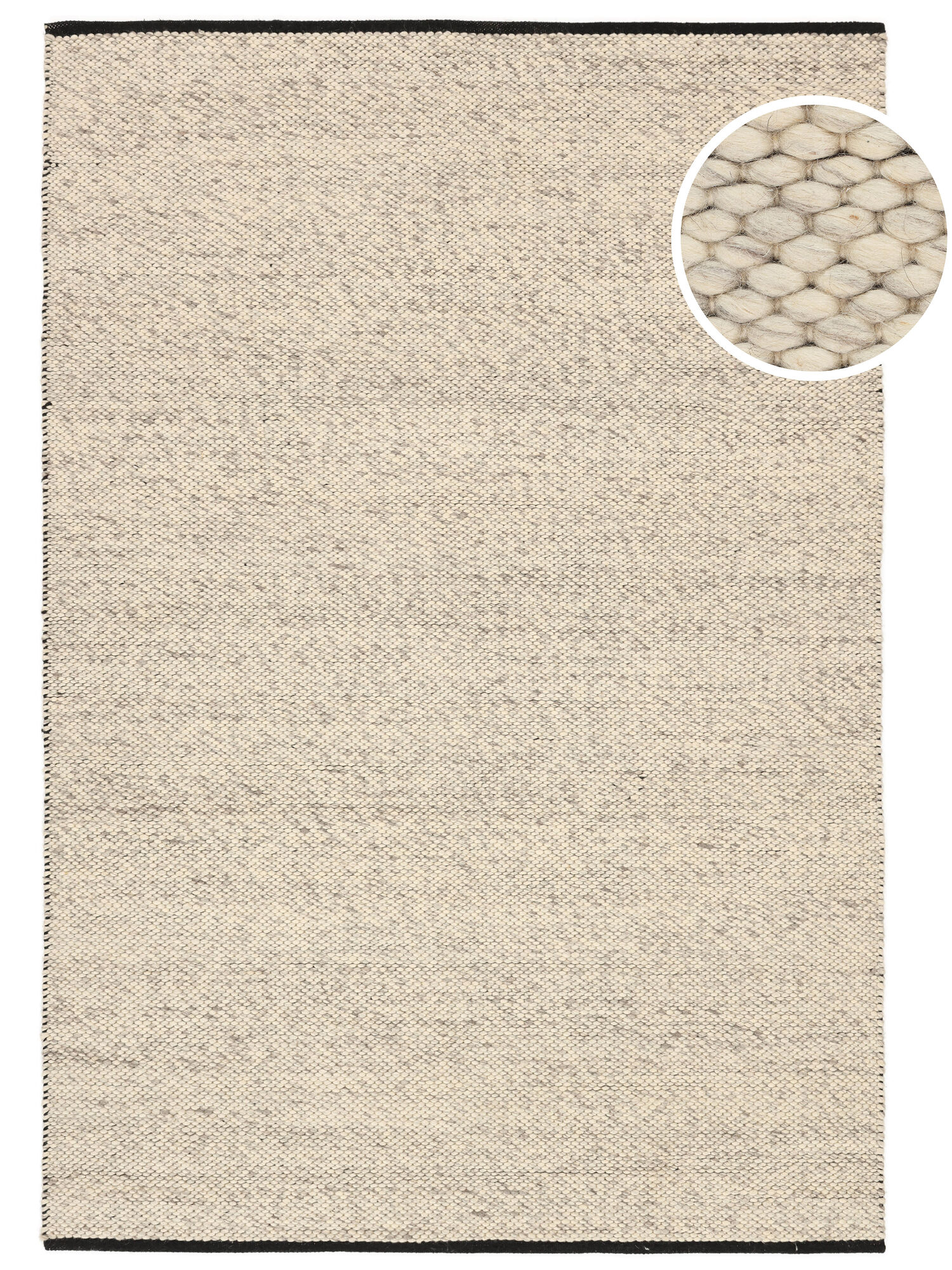 Umea Matta - Ljusbeige / Svart 160x230