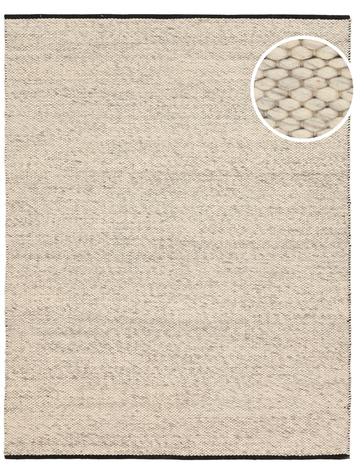 Umea Matta - Ljusbeige / Svart 250x350