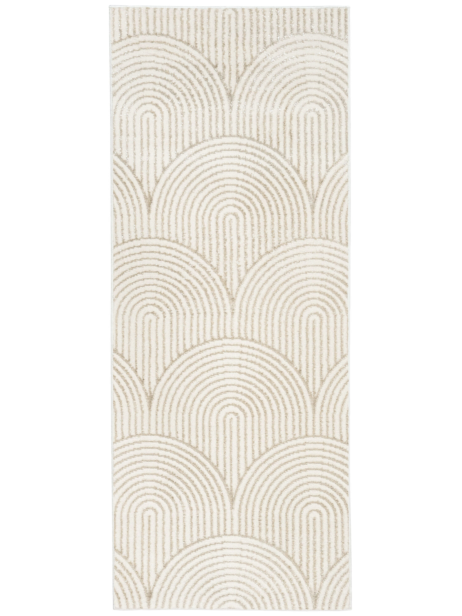 Art Deco Matta - Vit / Ljusbeige 80x200