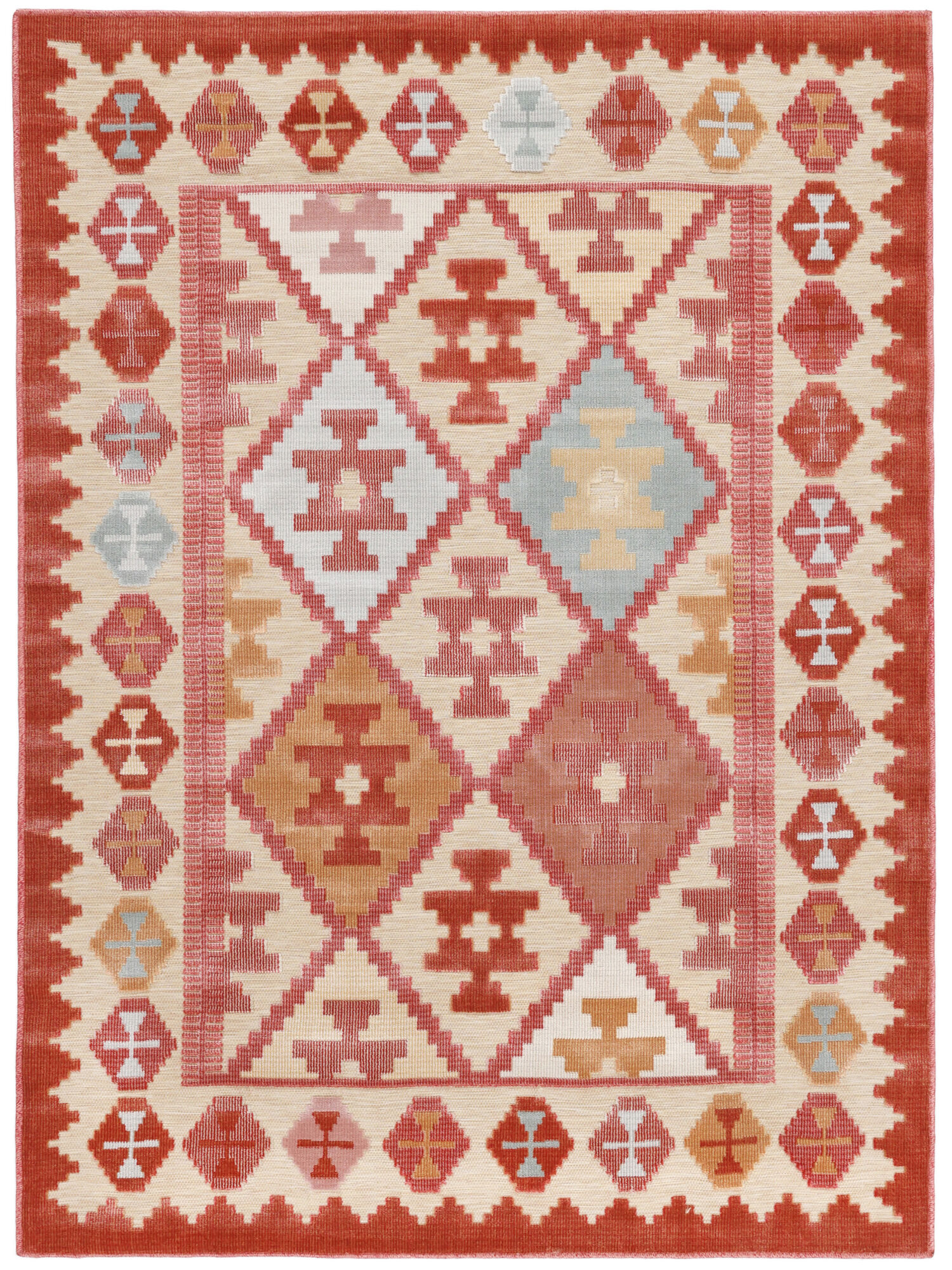 Saga Kilim Matta - Beige / Flerfärgad 200x300