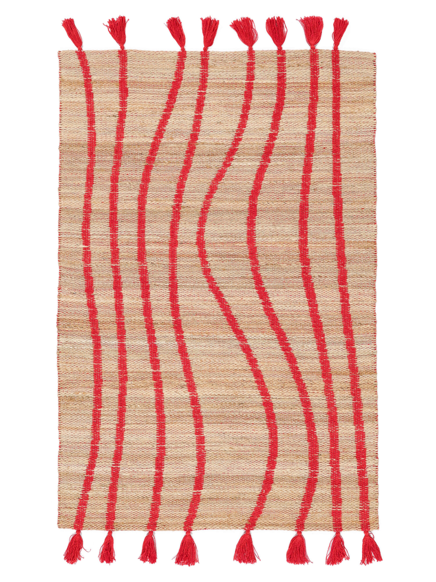 Waves Matta - Beige / Röd 120x180