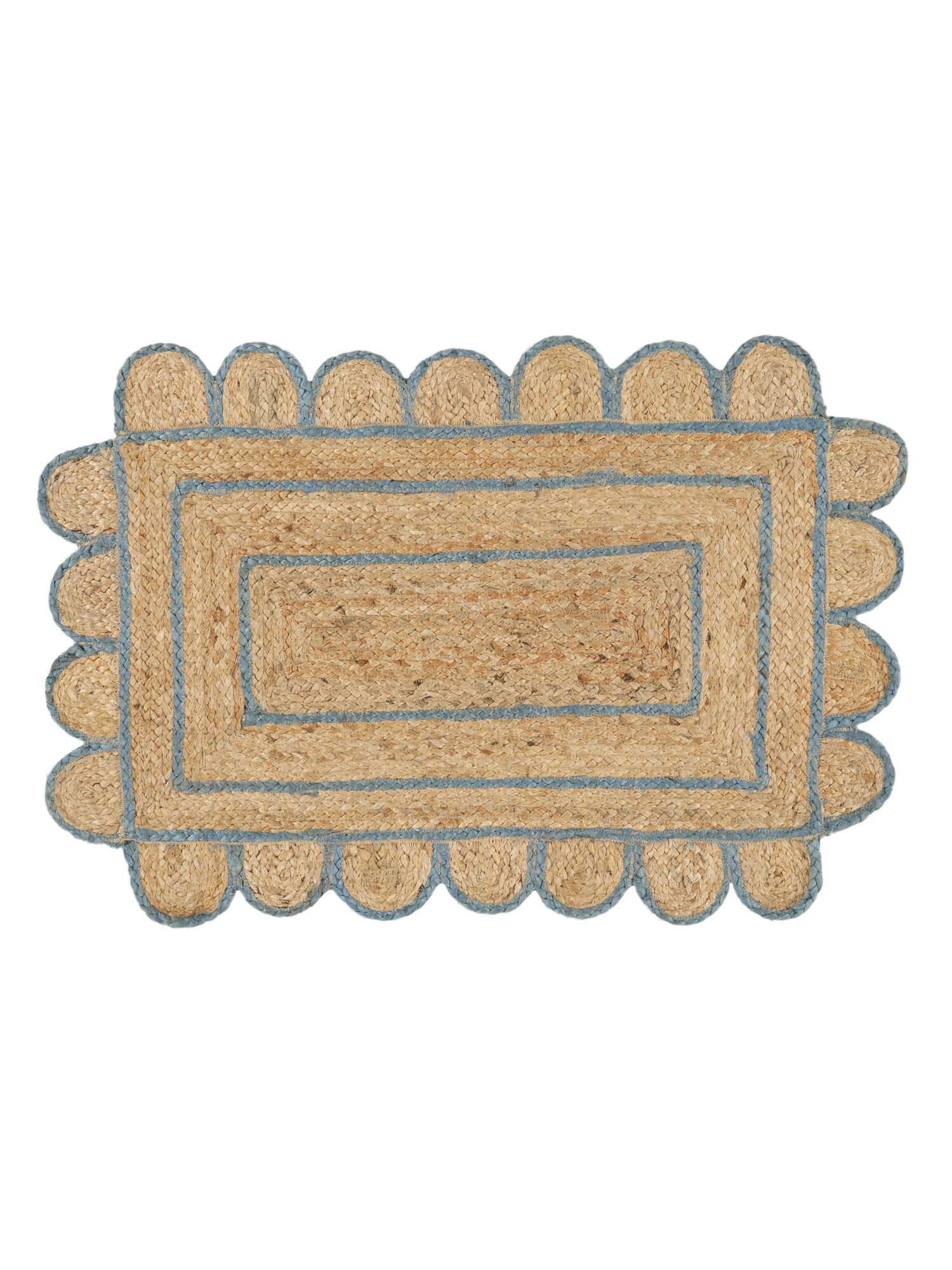 Mia Fußmatte – Beige / Blau 60×90