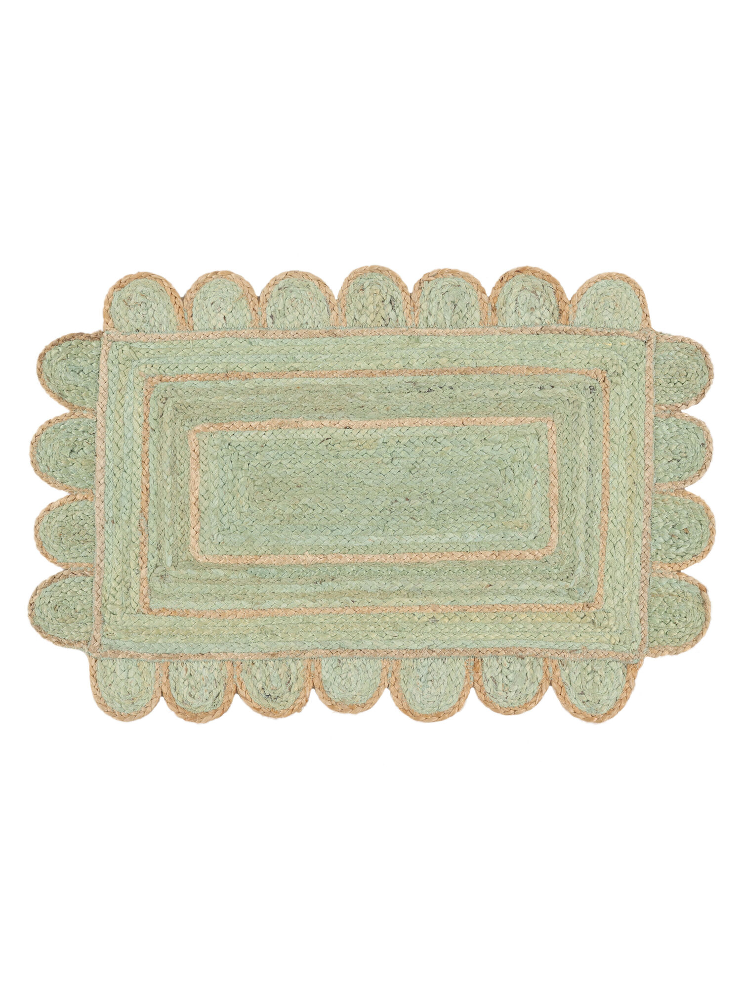 Mia Fußmatte – Grün / Beige 60×90
