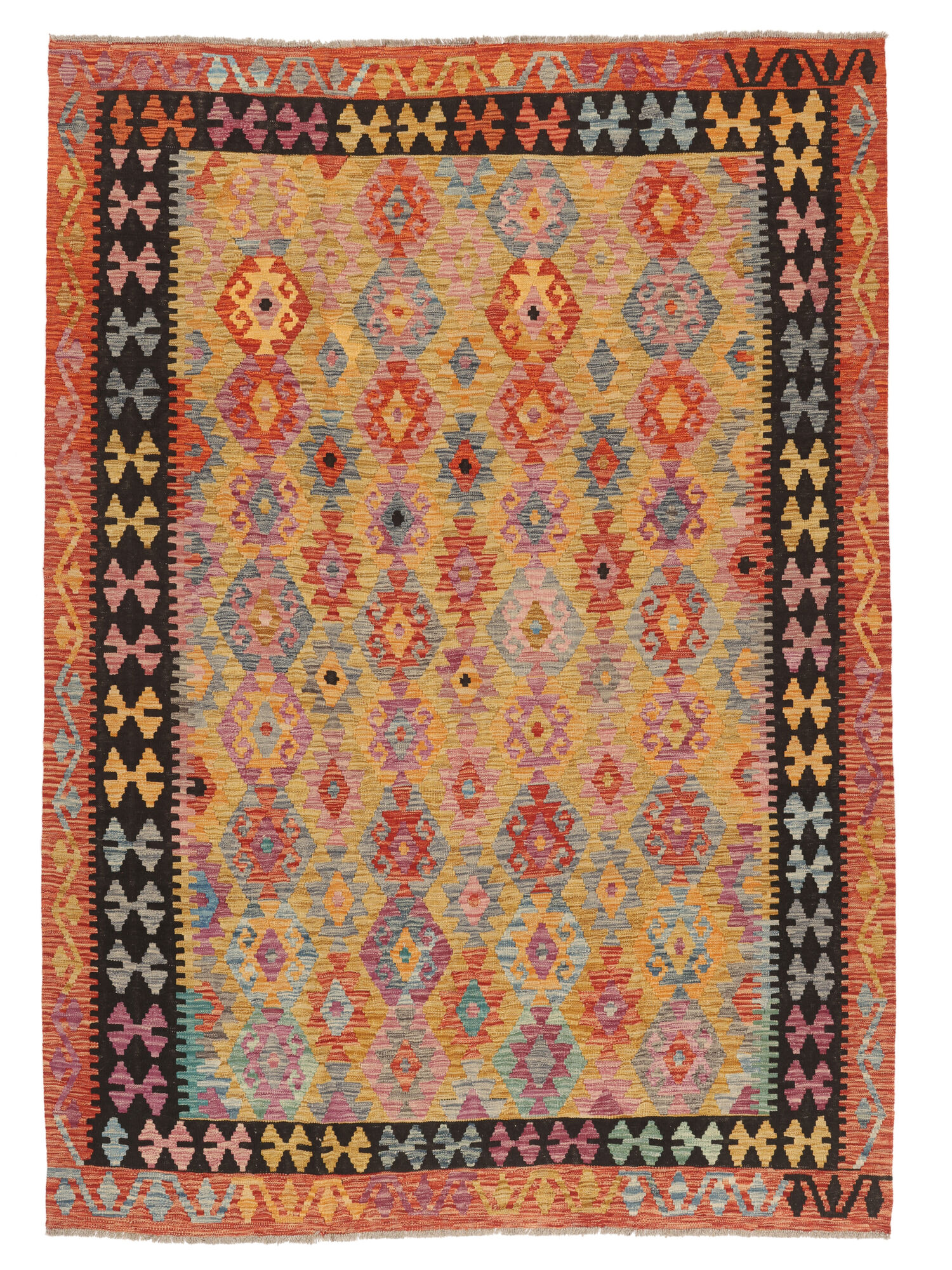 Kelim Afghan Old Stil Teppich 208×293