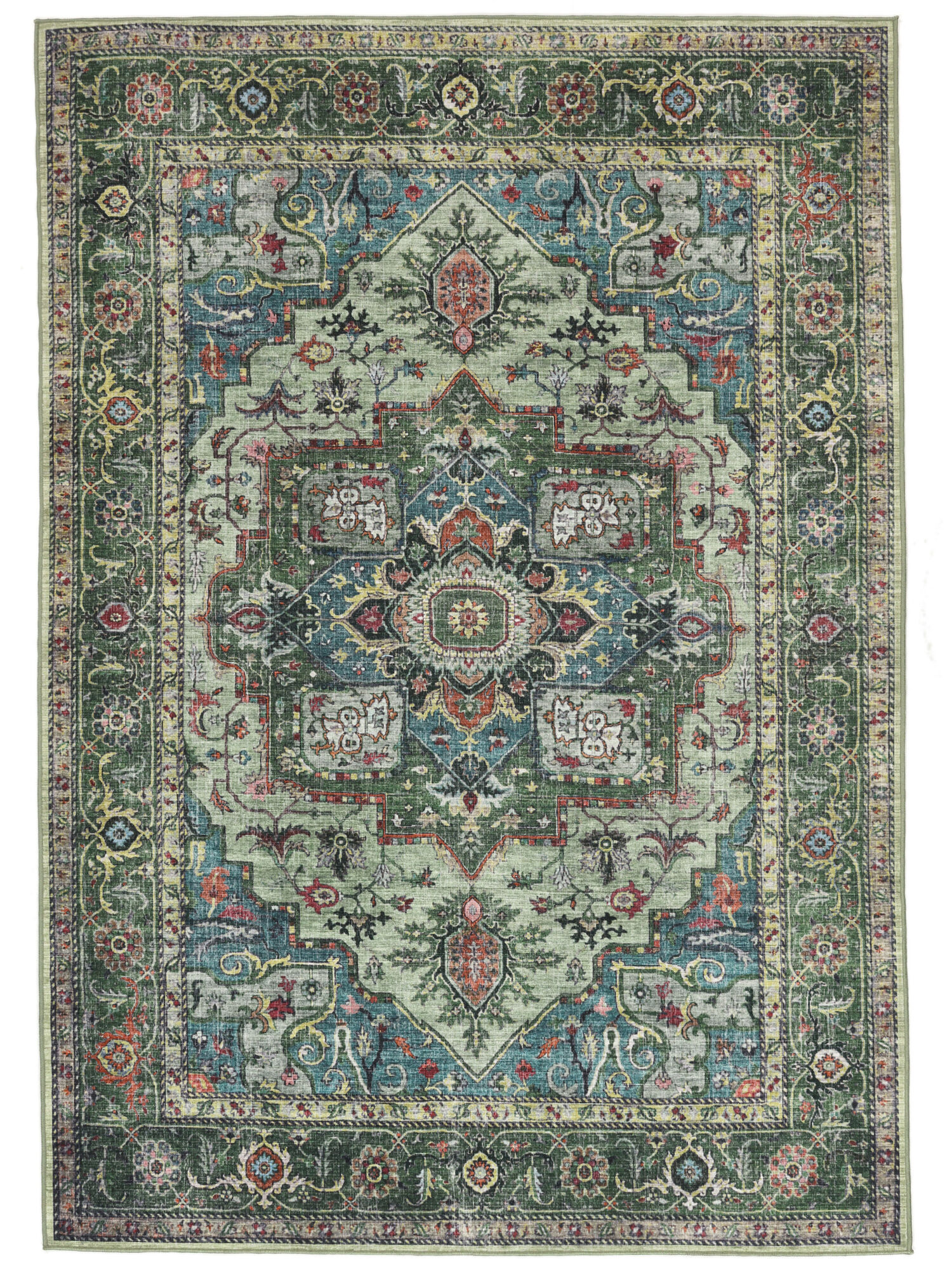 Georgia Oriental Teppich – Grün / Mehrfarbig 300×400