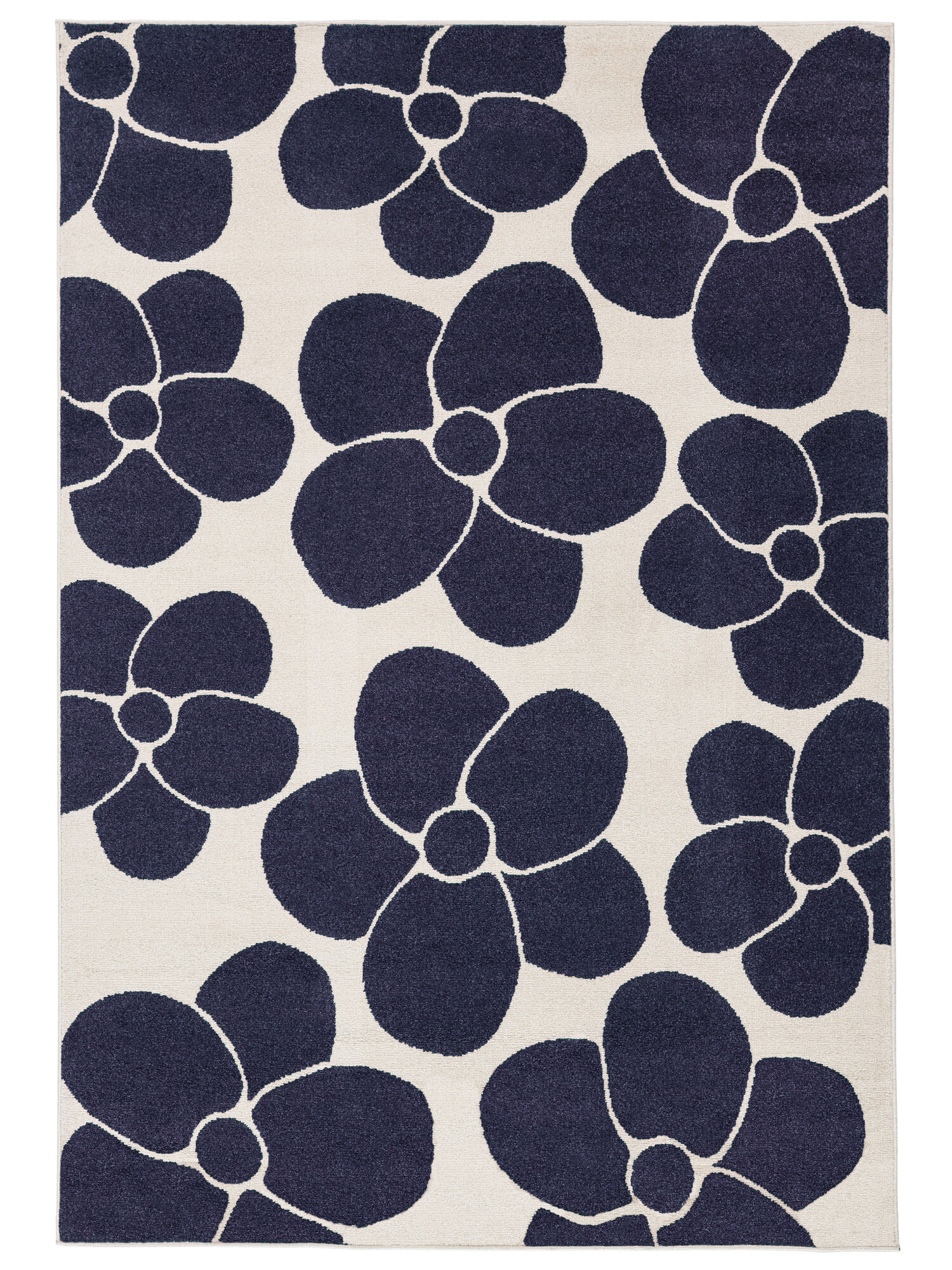 Primavera Matta - Mörkblå / Off white 140x200