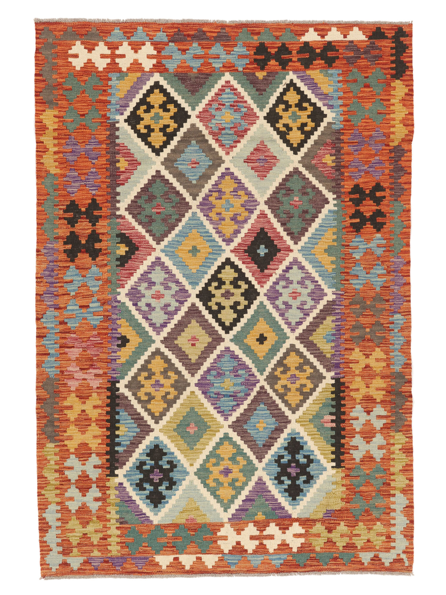Kelim Afghan Old Stil Teppich 121×178