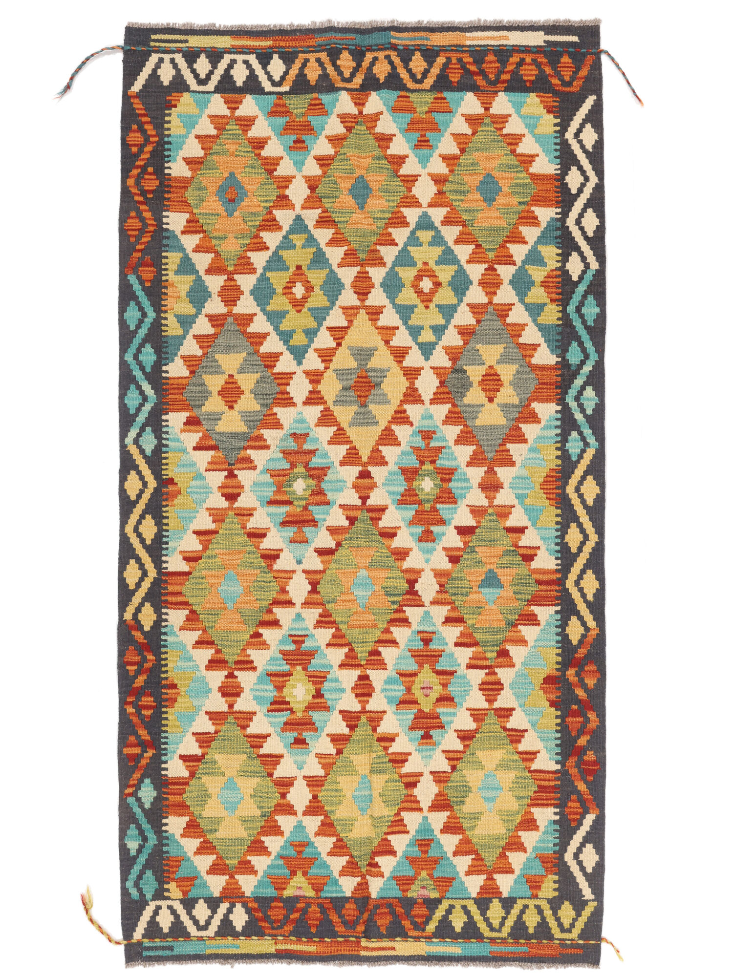 Kelim Afghan Old Stil Teppich 99×192