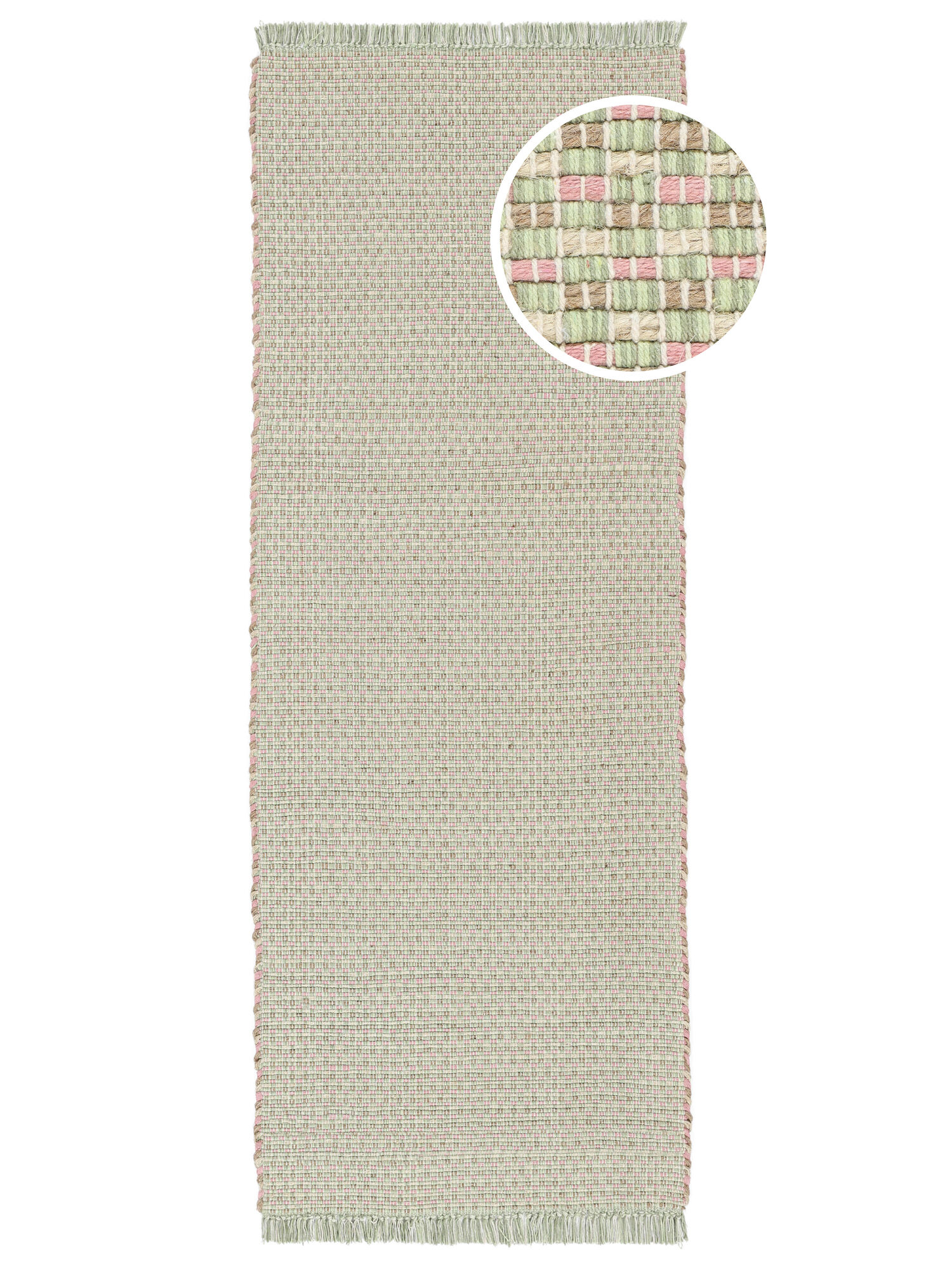 Baddha Matta - Rosa / Grön 80x250