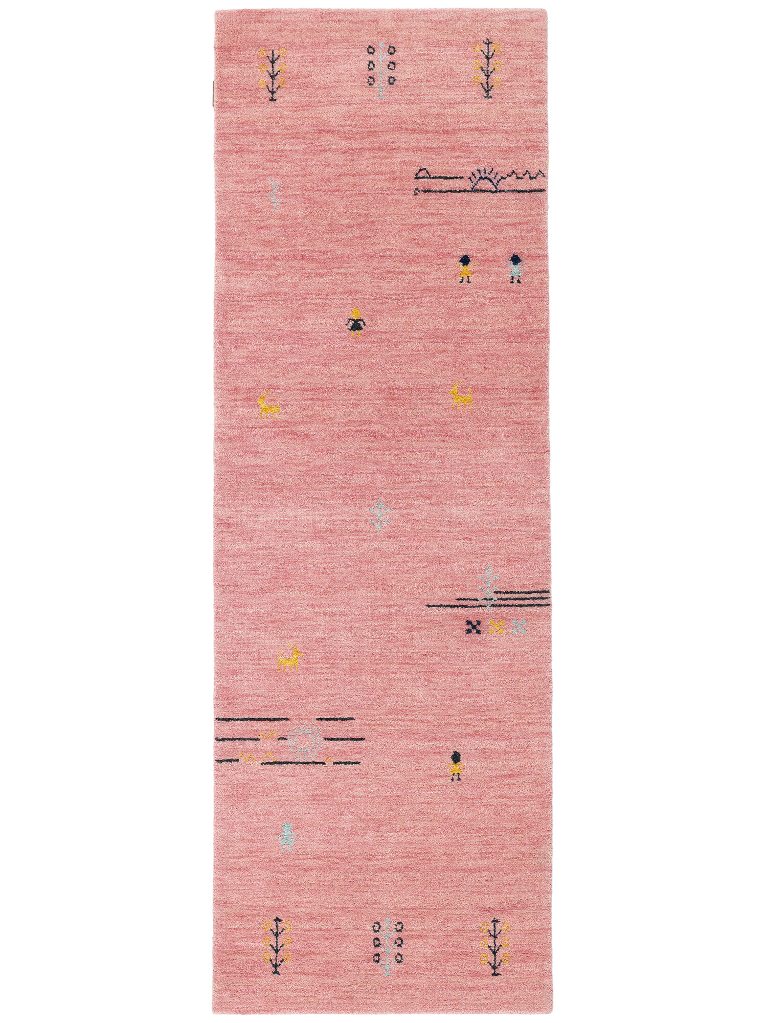 Gabbeh Landscape Matta - Ljusrosa 80x250