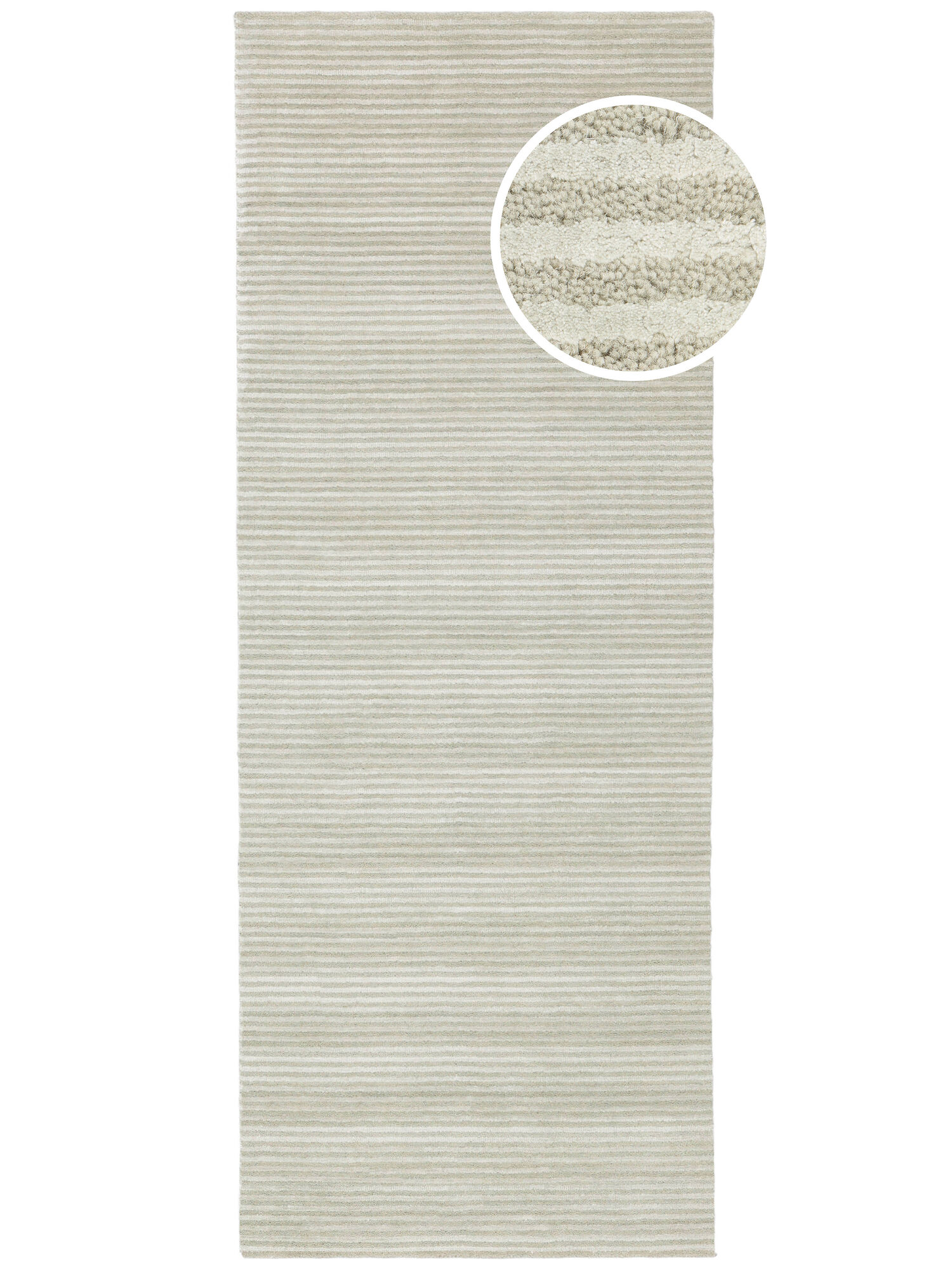Fine Stripe Matta - Ljusgrön 80x250