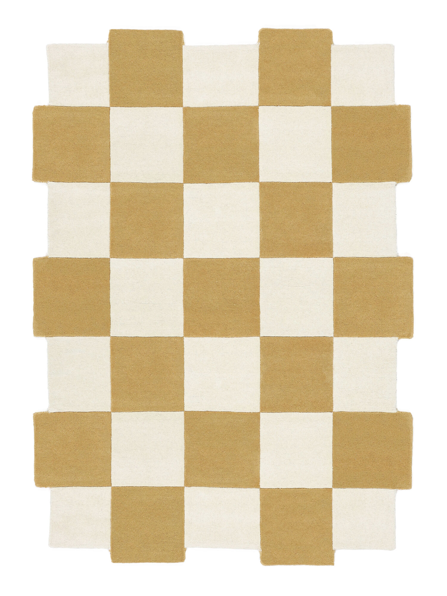 Checkmate Matta - Gul / Vit 140x200