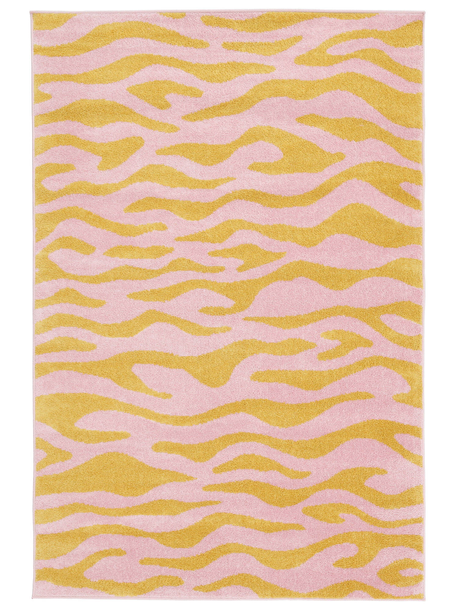 Woodcut Matta - Gul / Rosa 140x200
