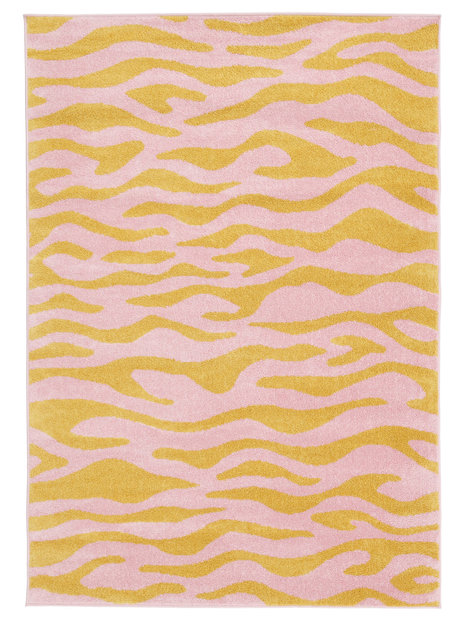 Woodcut Matta - Gul / Rosa 160x230