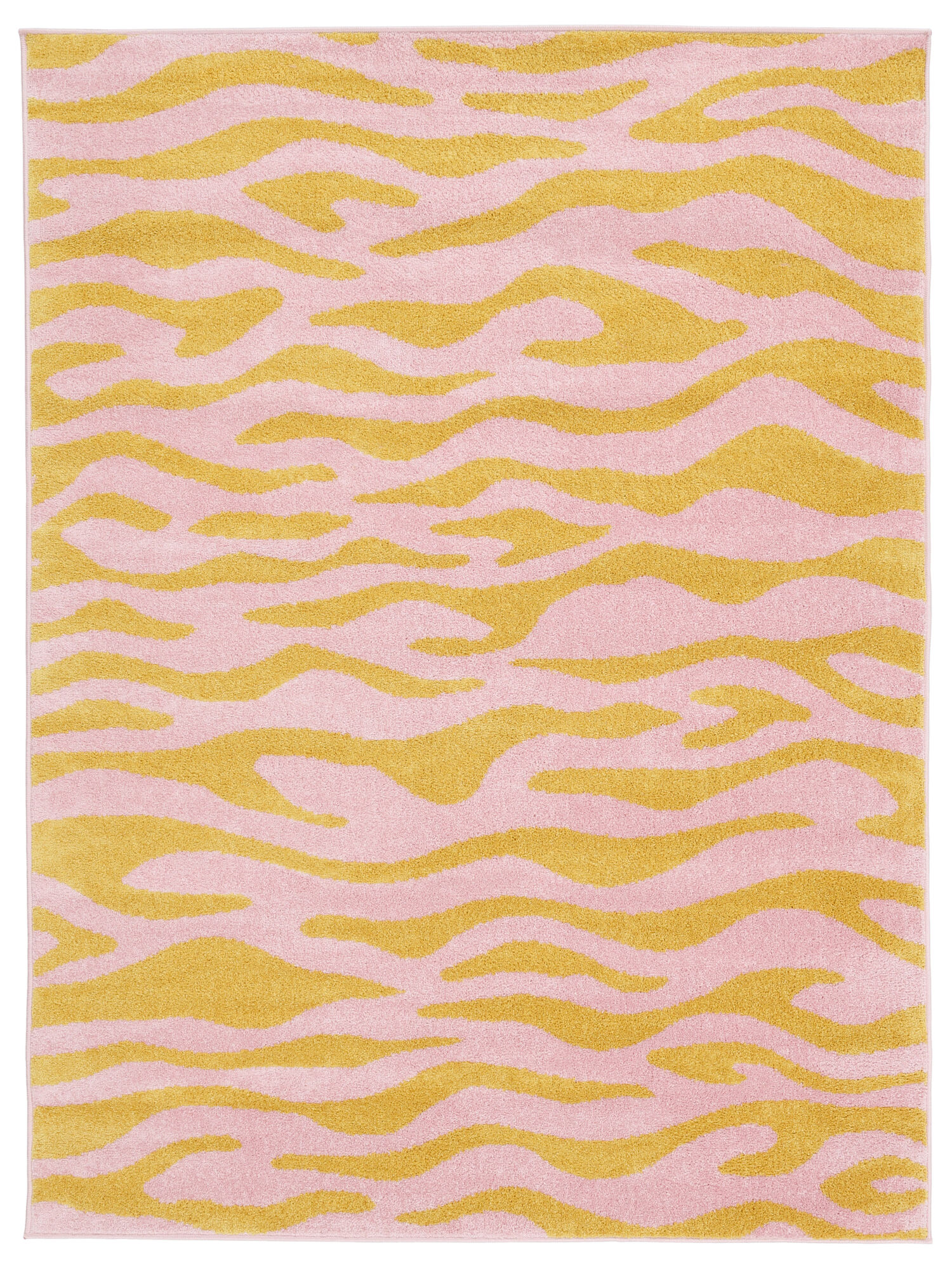 Woodcut Matta - Gul / Rosa 200x300