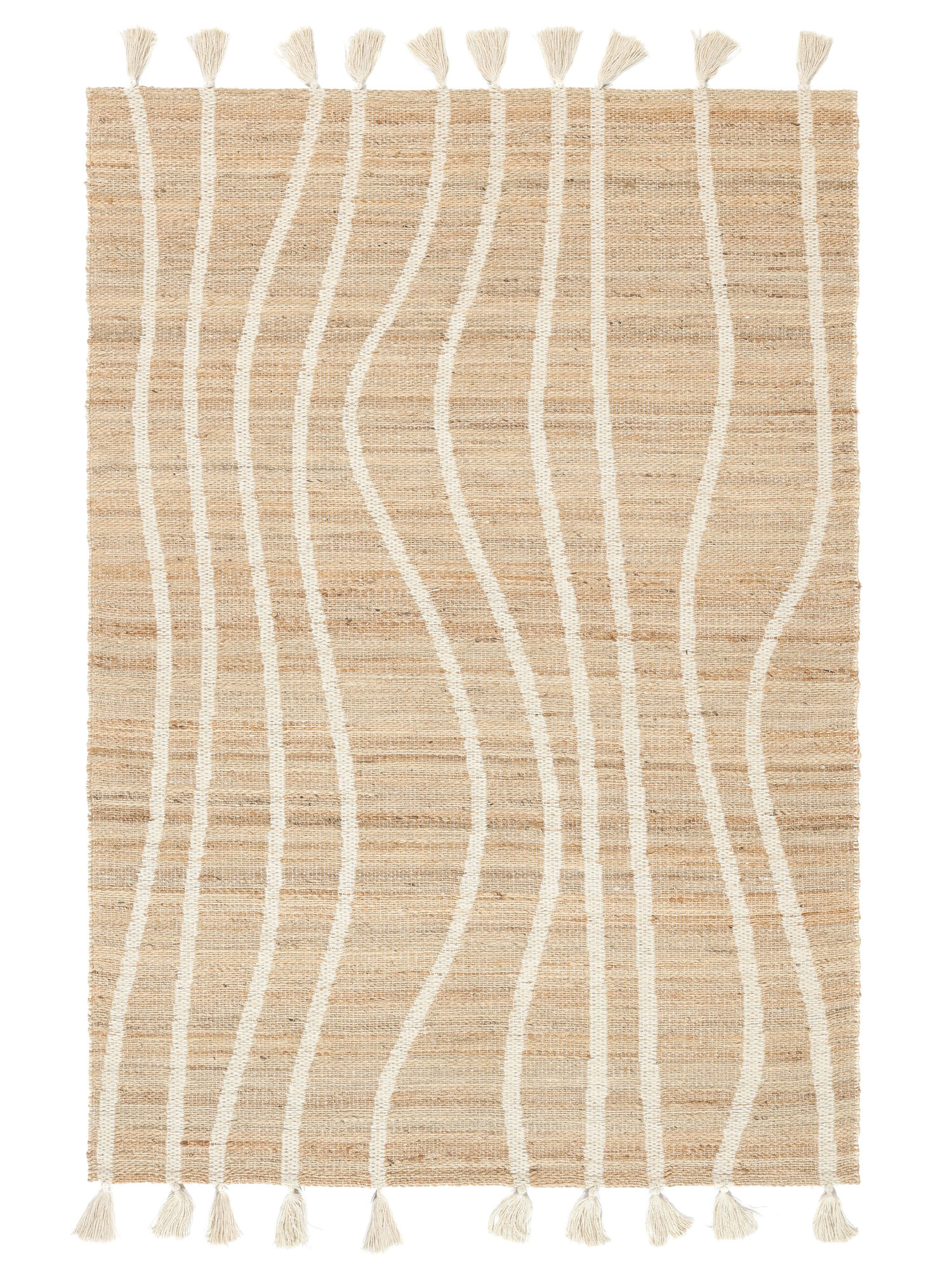 Waves Matta - Beige / Vit 120x180