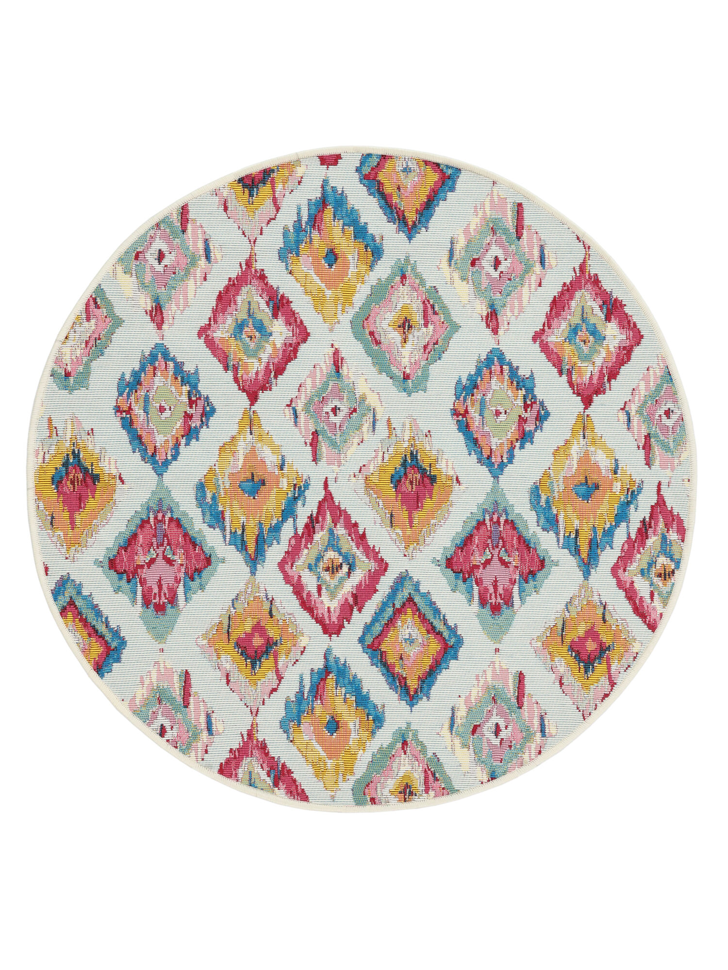 Kirra Ikat Matta - Ljusblå / Flerfärgad Ø 100