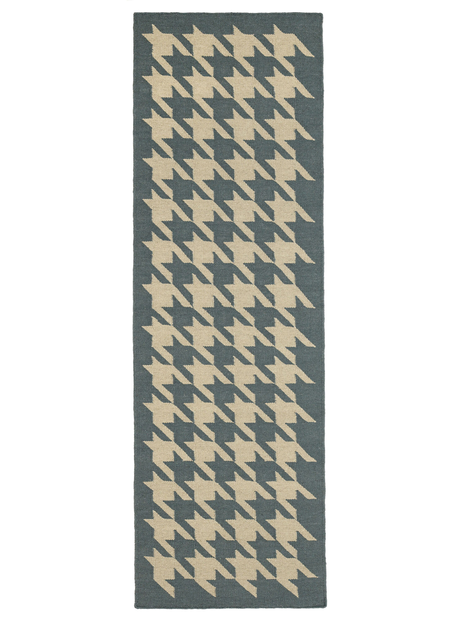 Houndstooth Matta - Blå / Beige 80x250
