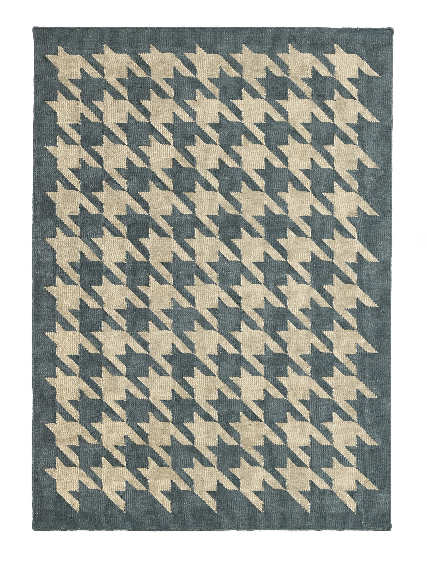Houndstooth Matta - Blå / Beige 140x200
