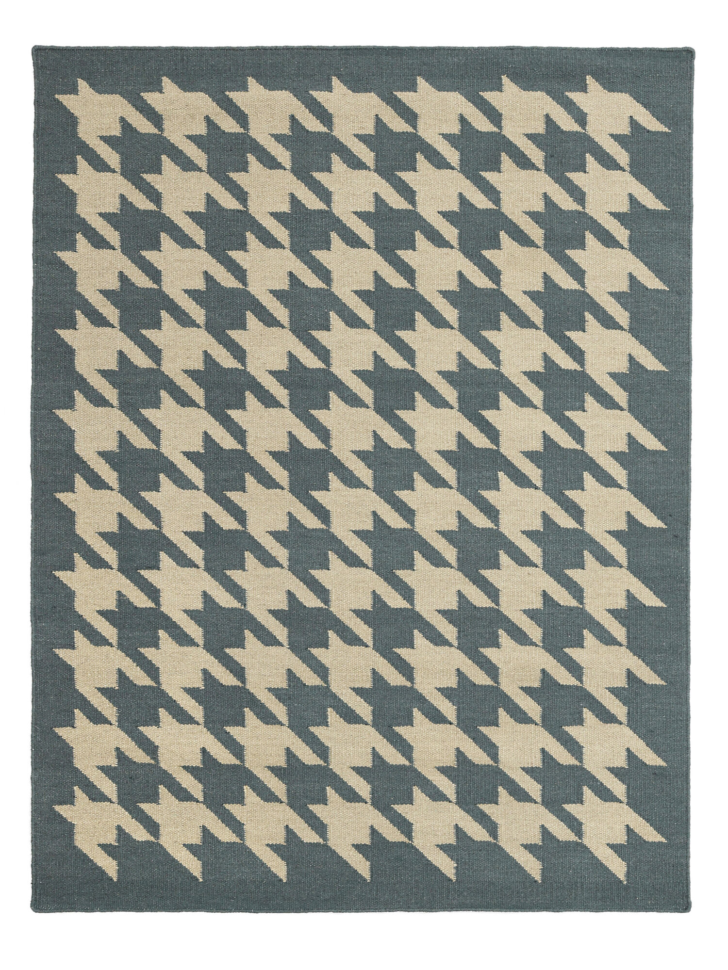 Houndstooth Matta - Blå / Beige 160x230