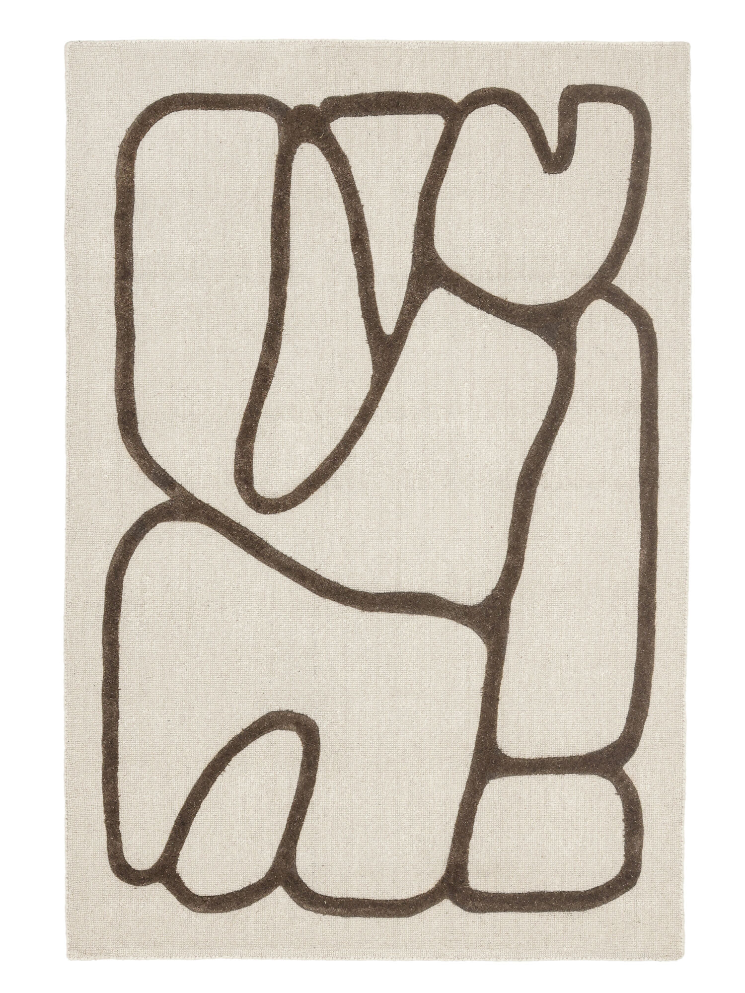 Aura Matta - Elfenbensvit / Brun 160x230
