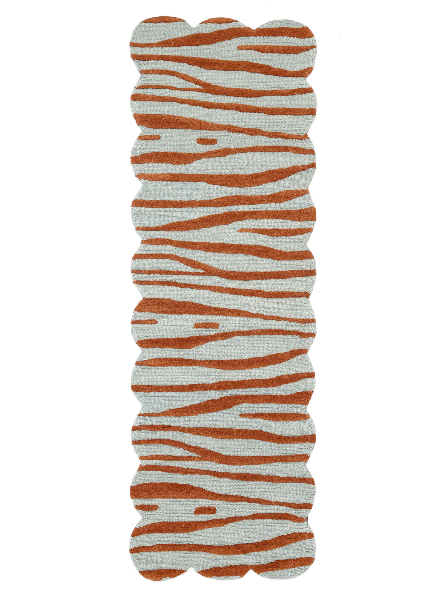 Arty Zebra Matta - Ljusblå / Roströd 80x250