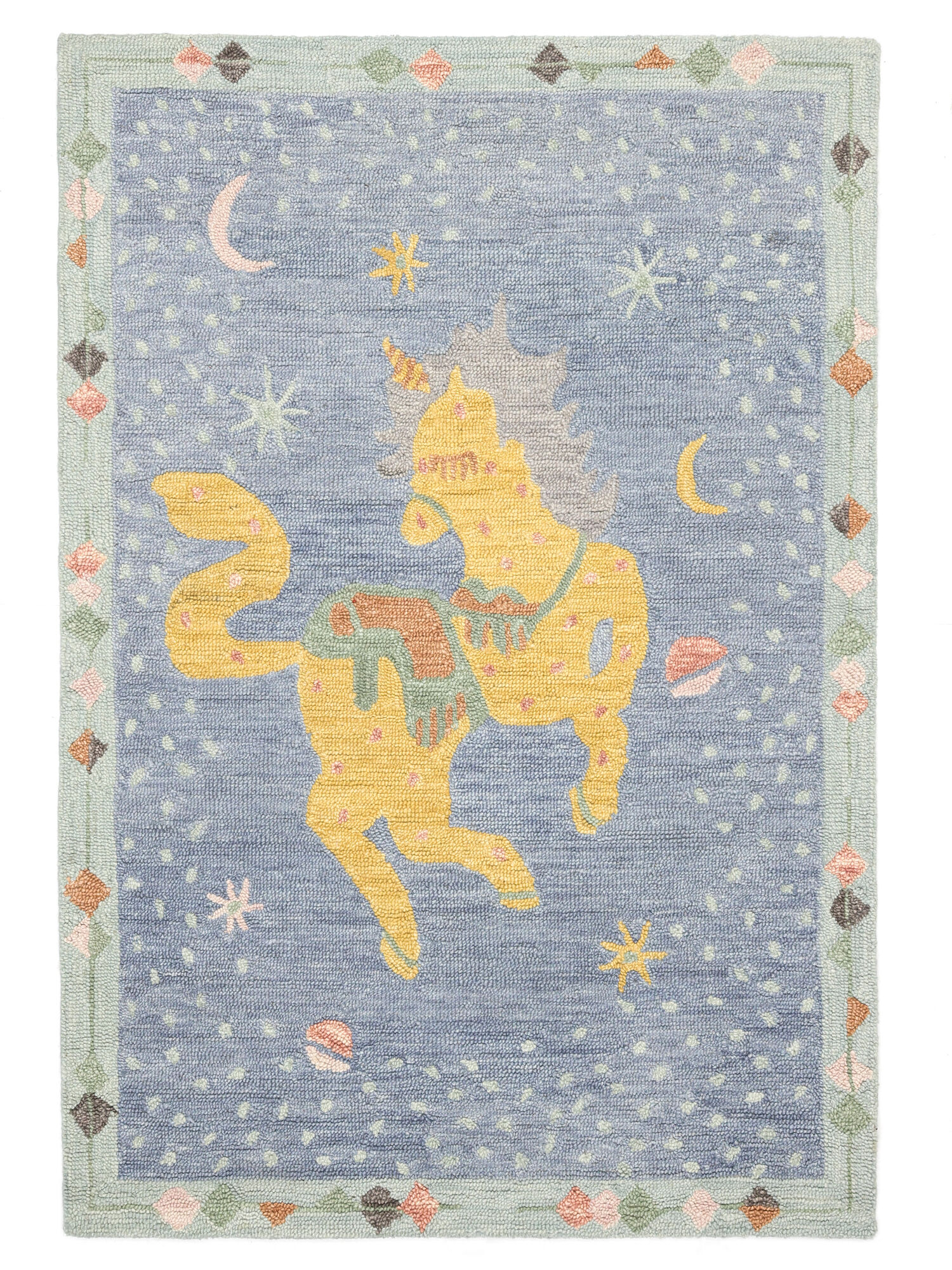 Unicorn Matta - Blå / Mintgrön 100x160