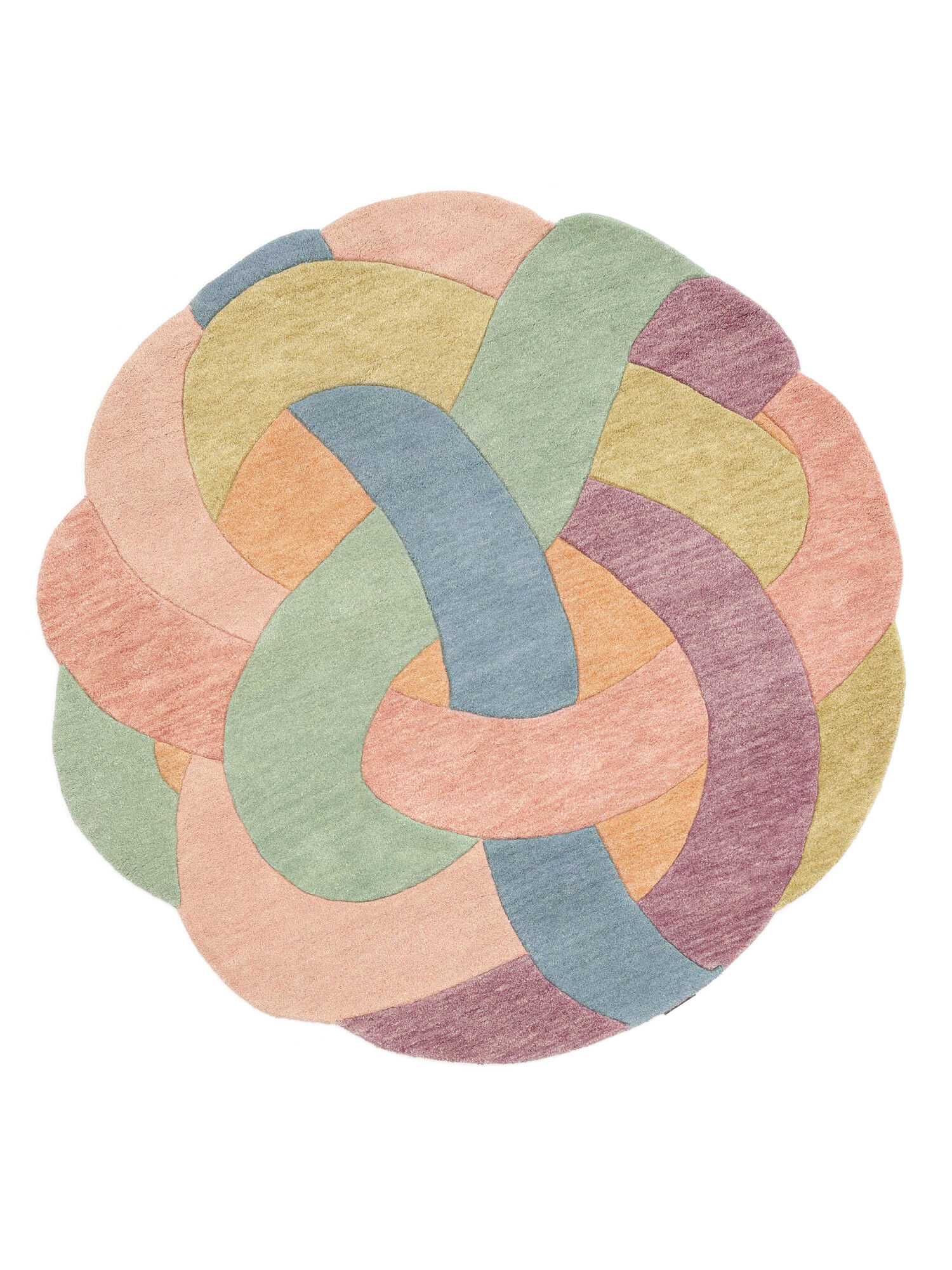 Colorful Knot Matta - Flerfärgad (pastell) Ø 100