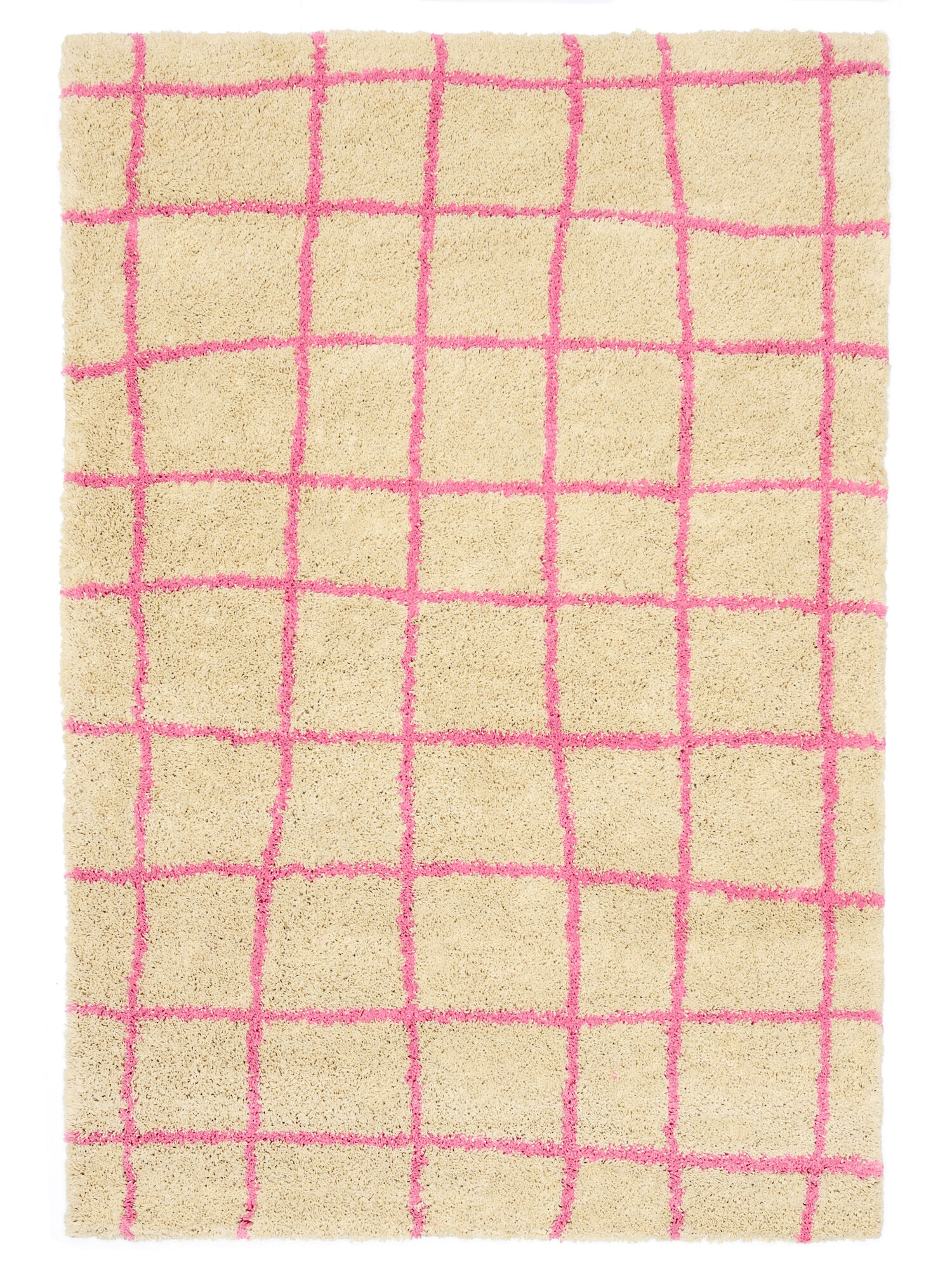 Grid Matta - Beige / Rosa 200x300