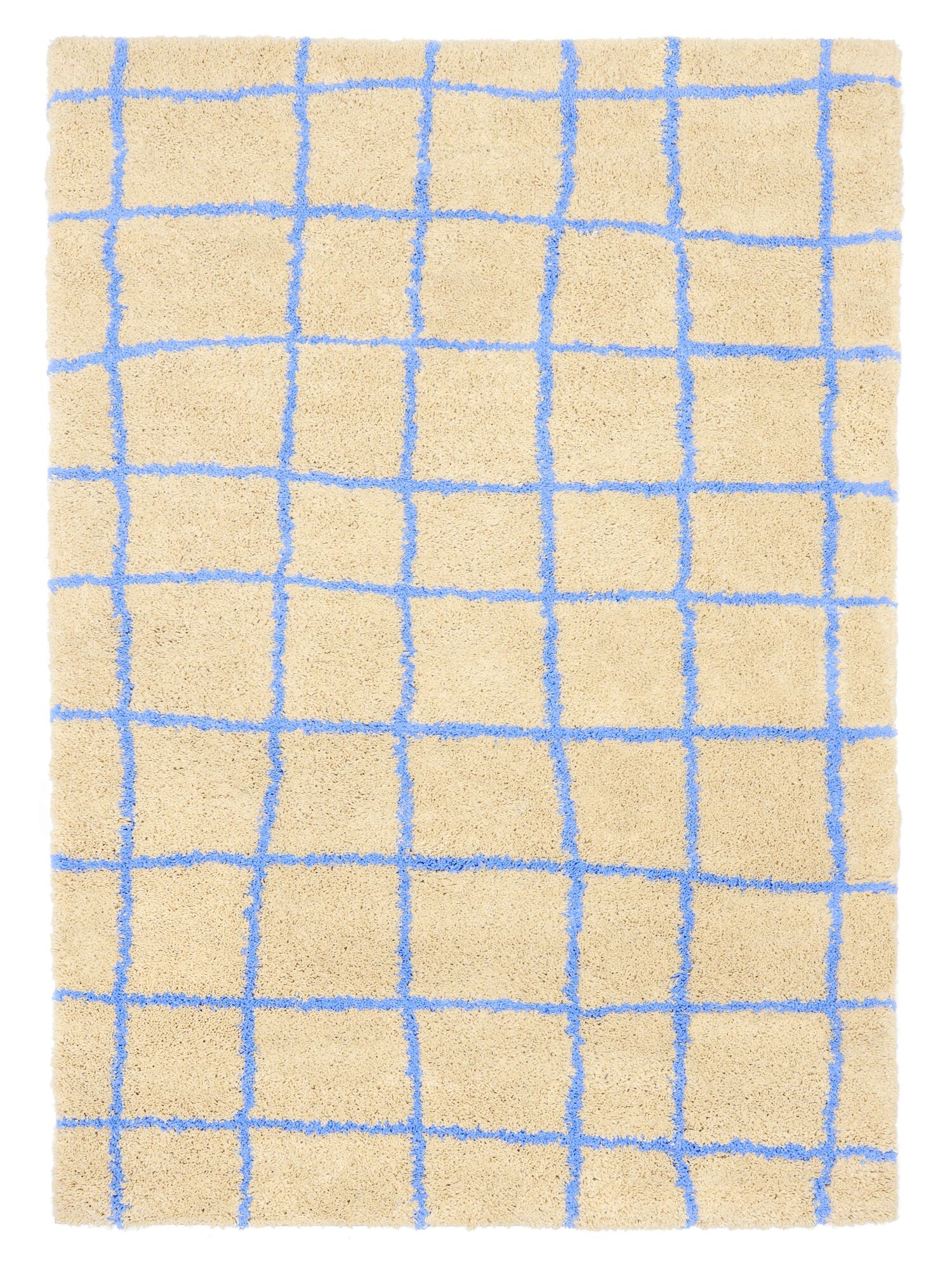 Grid Matta - Beige / Blå 200x300