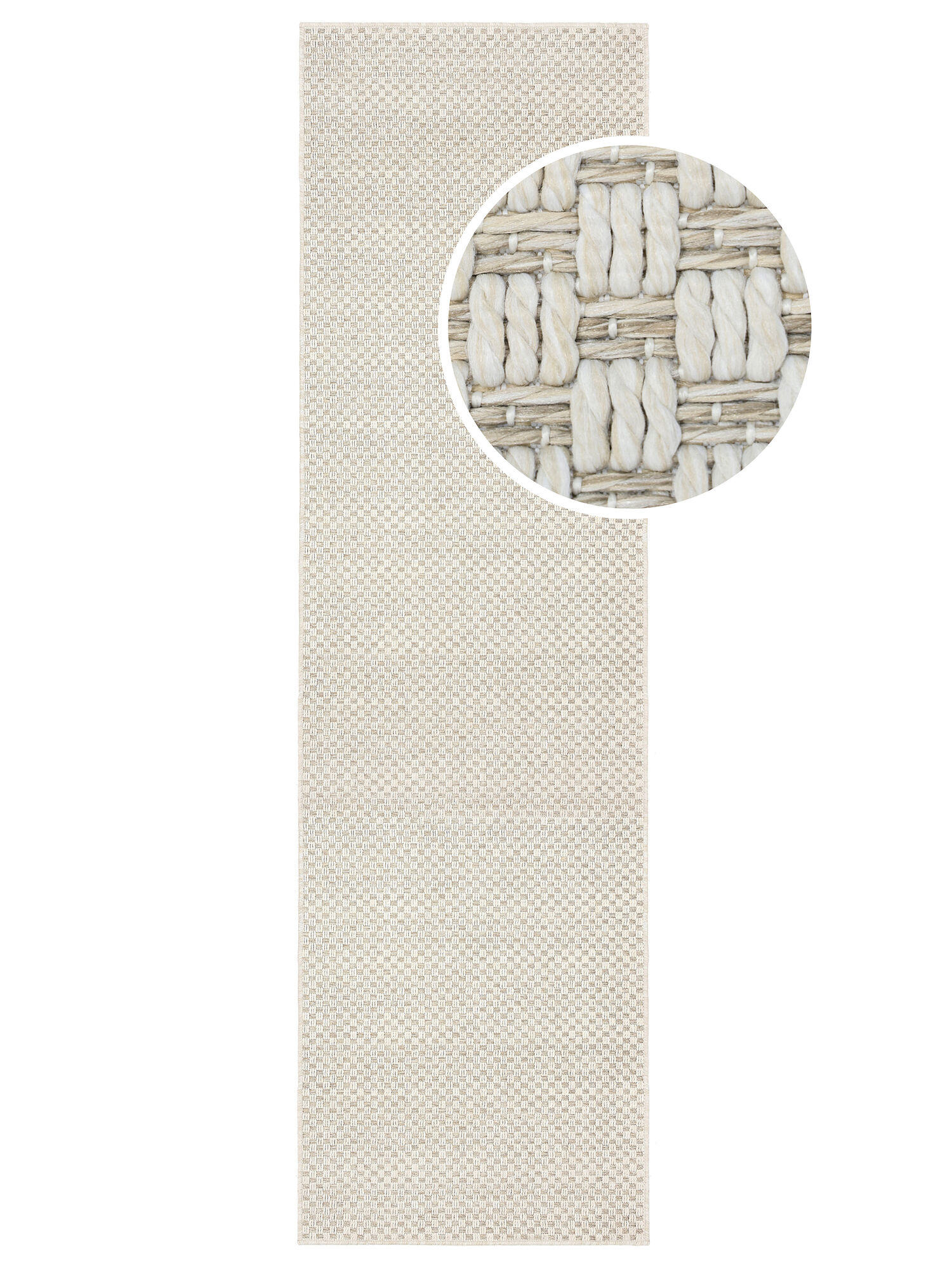 Benni Matta - Beige / Vit 100x300