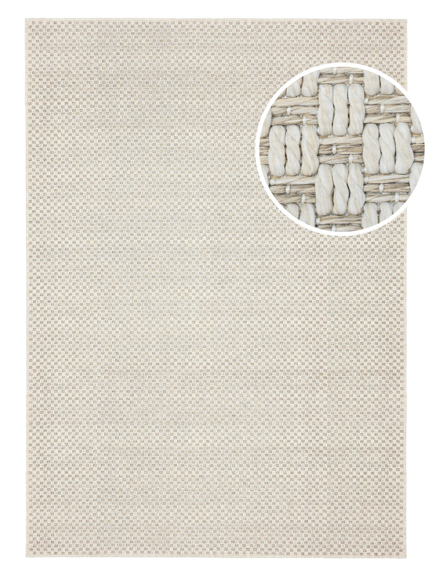 Benni Matta - Beige / Vit 200x300