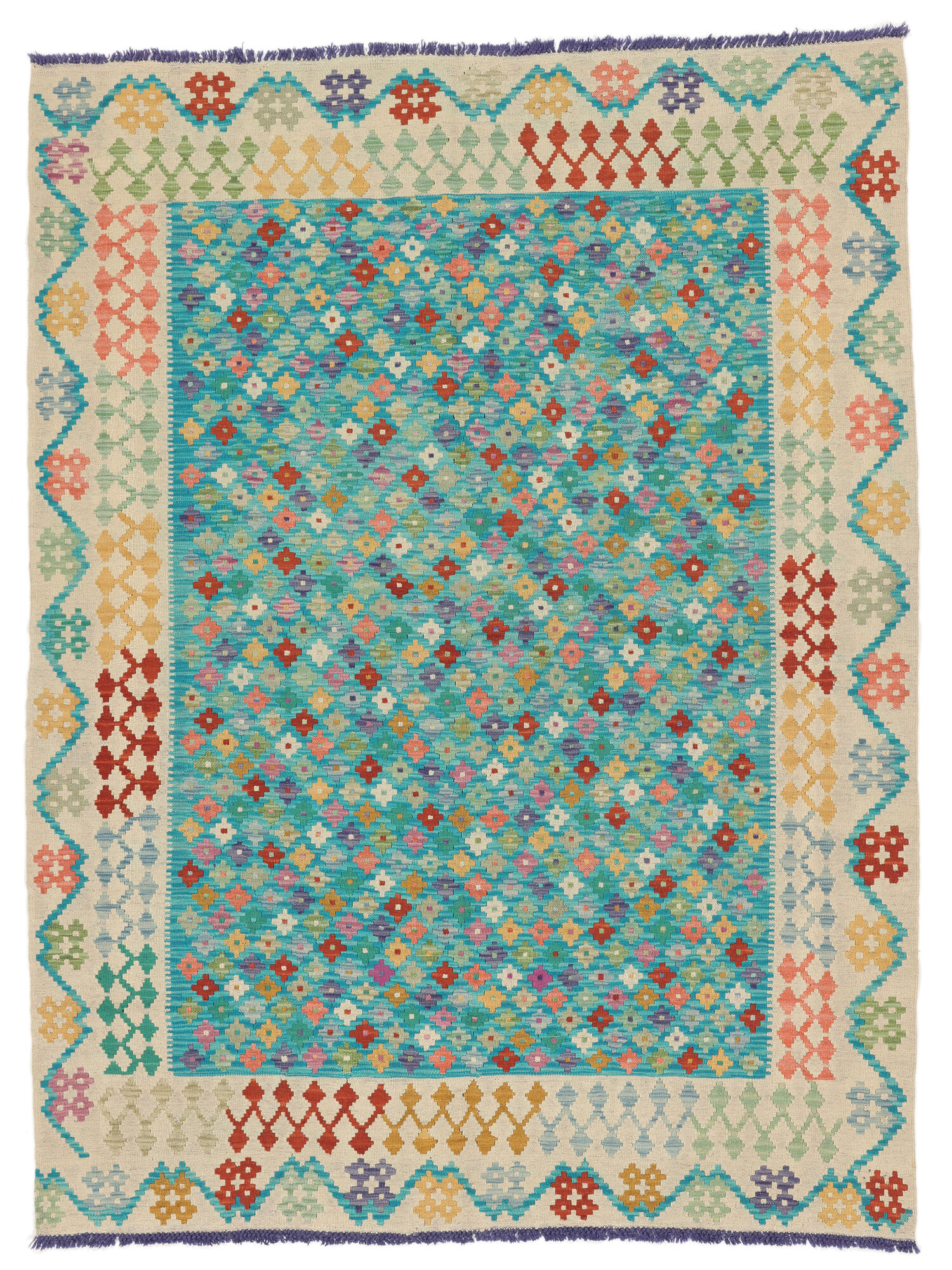 Kelim Afghan Old Stil Teppich 186×244