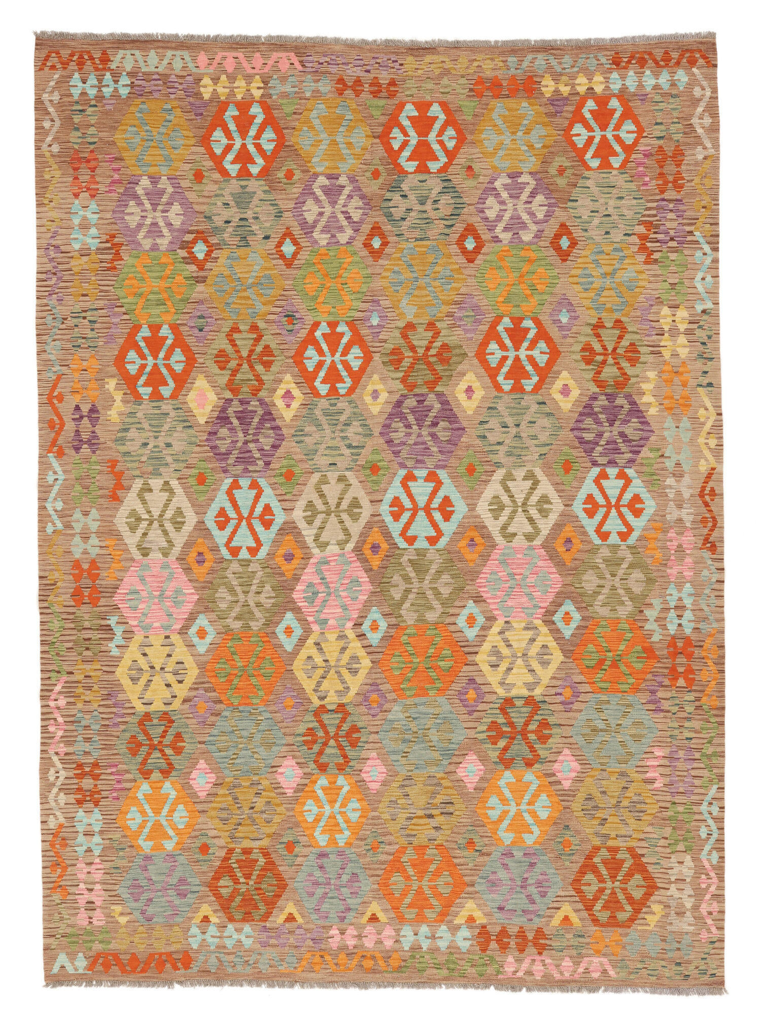 Kelim Afghan Old Stil Teppich 250×344
