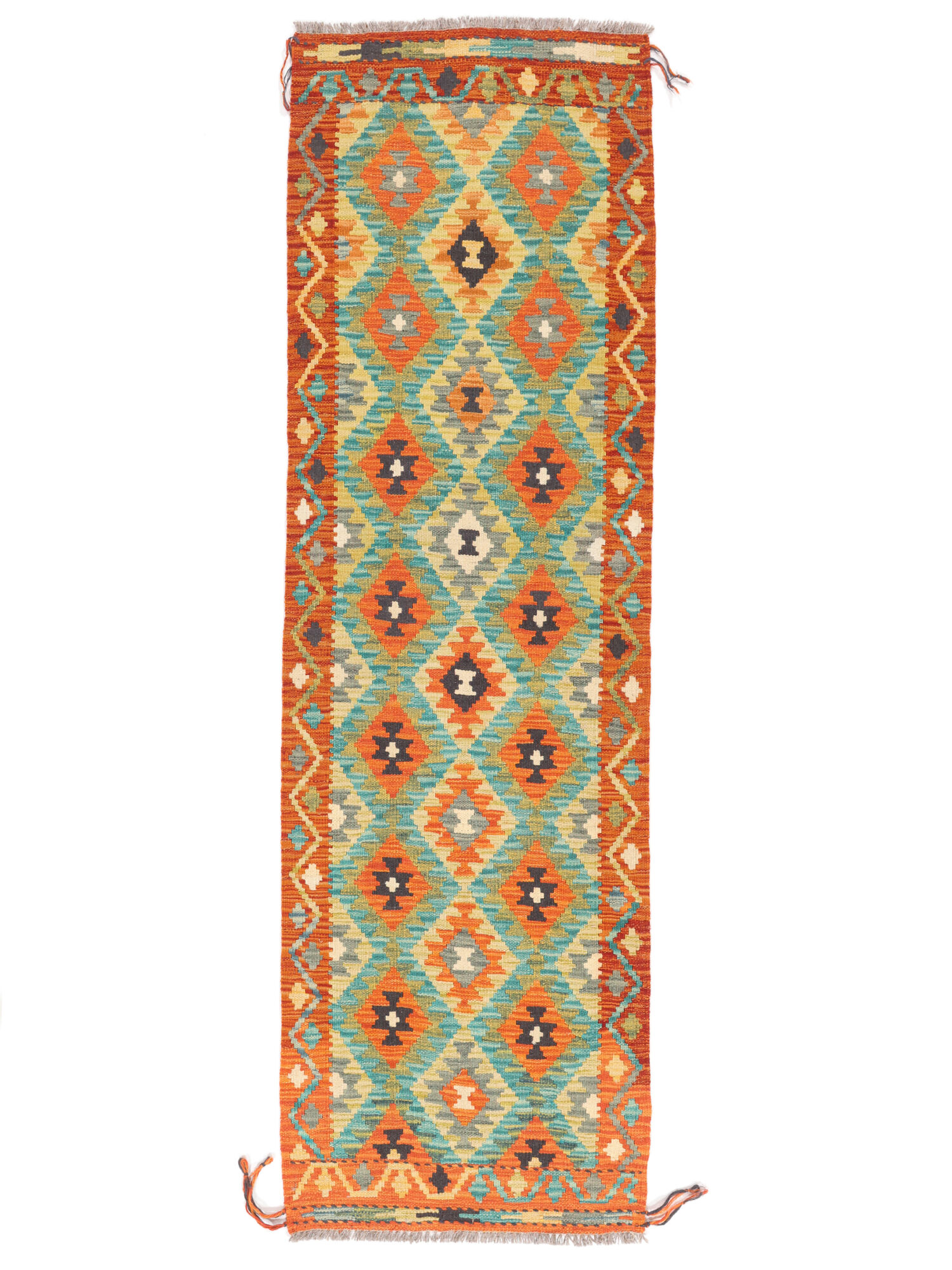 Kelim Afghan Old Stil Teppich 64×207