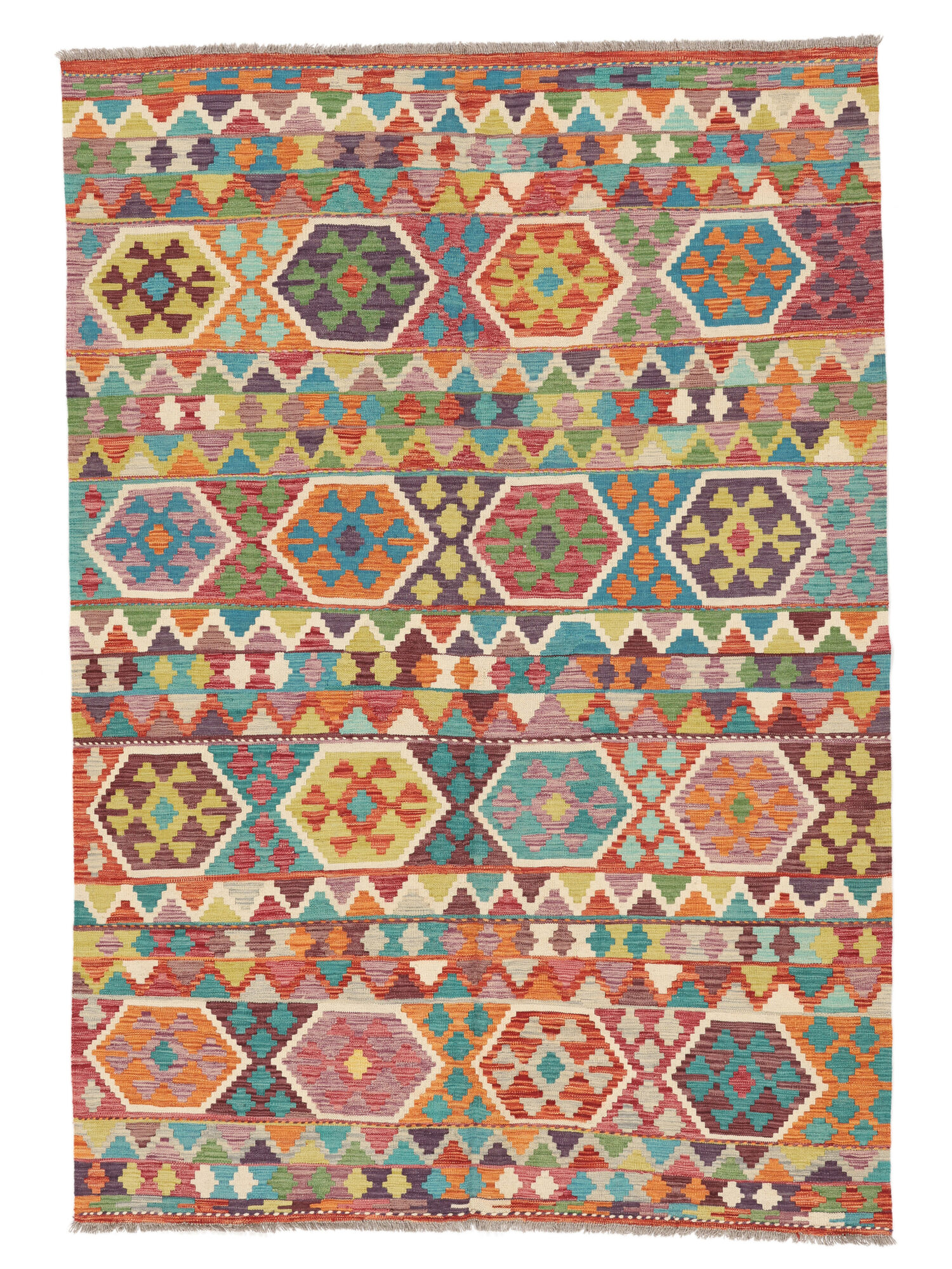Kelim Afghan Old Stil Teppich 177×254