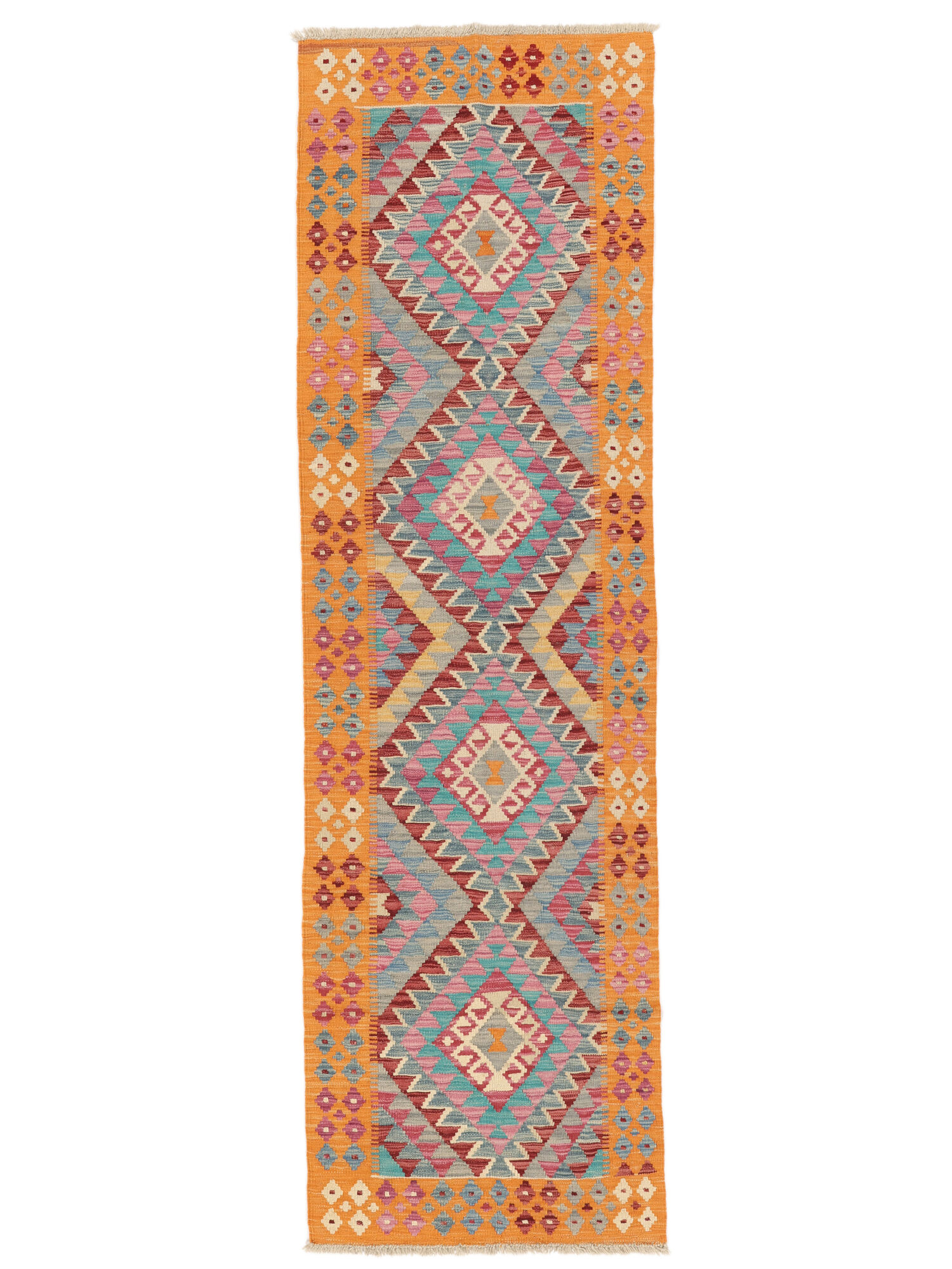 Kelim Afghan Old Stil Teppich 74×253