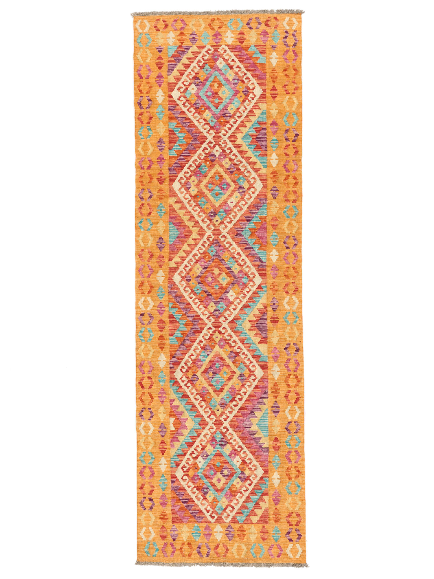 Kelim Afghan Old Stil Teppich 74×245